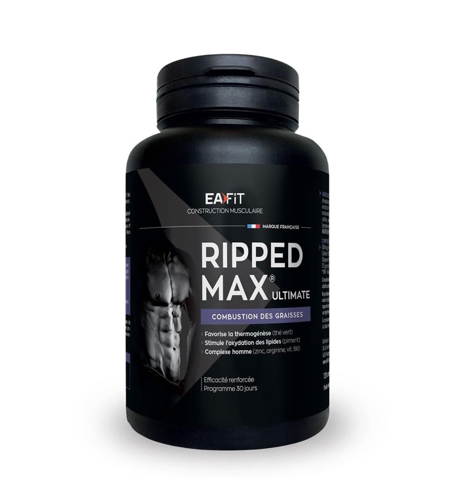 EAFIT - Ripped Max Ultimate - Burn activ powerful sports fat burner - Complete formula-plant-vitamin-minerals (zinc chrome) - Coffeine and vitamin b6 for energy - 120tablets - Buy Online on GoSupps.com