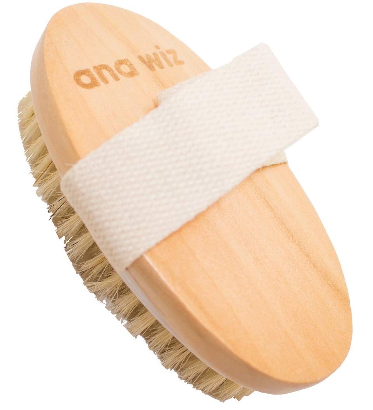 Ana Wiz Wooden Body Brush | Natural Boar Bristles & Lotus Wood Handle - International Shipping Available - Buy Online on GoSupps.com