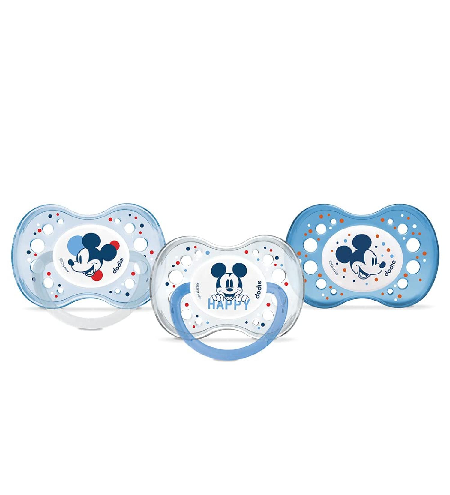 Set of 3 Mickey Anatomical Pacifiers for 18+ Months - Day & Night Comfort | International Shipping - Buy Online on GoSupps.com