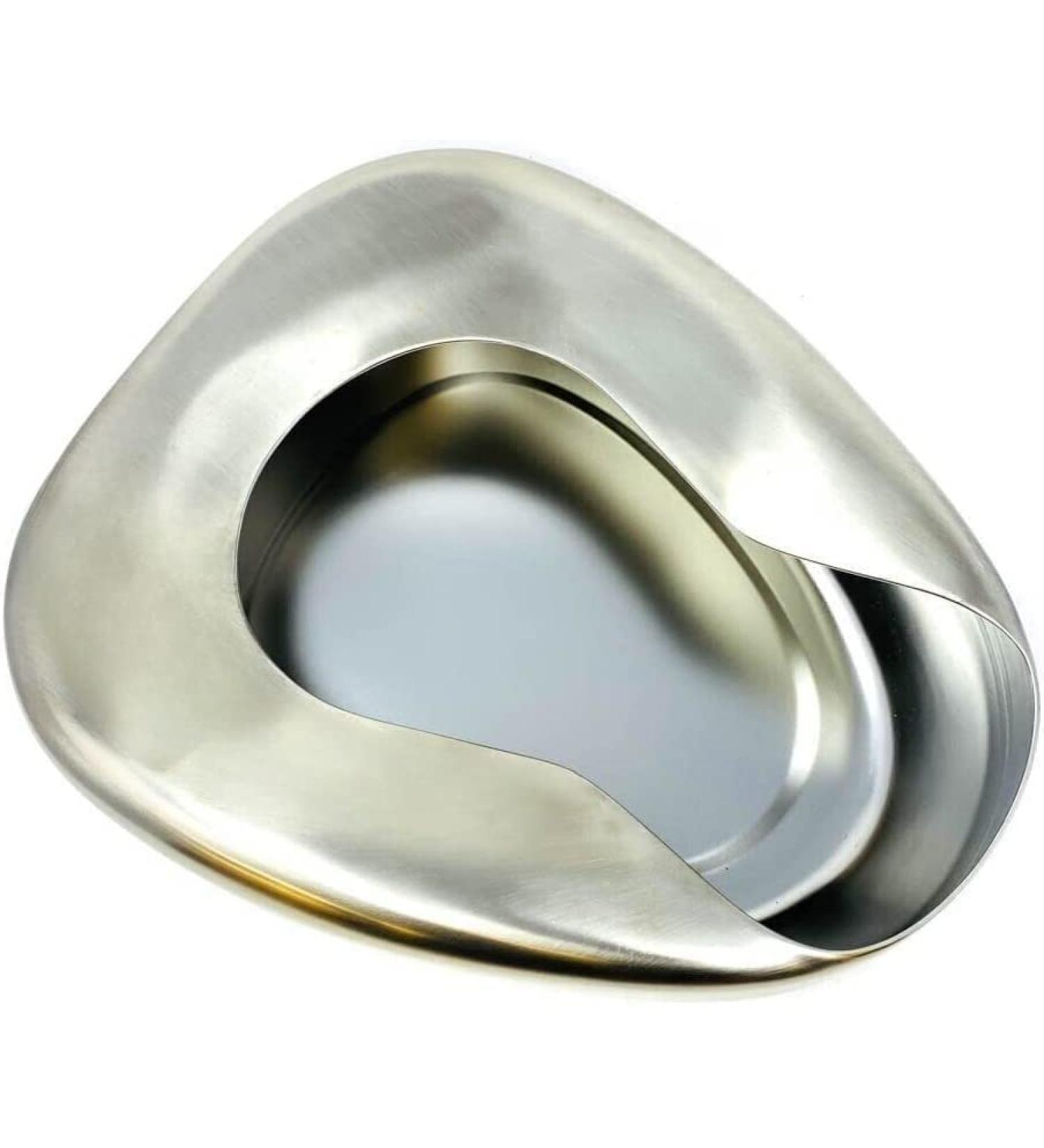 Stainless Steel Bedpan for Adults - Portable Lightweight Design - 14 x 11 3/8 with Rolled Edges - Smooth Finish - Unisex - Buy Online on GoSupps.com