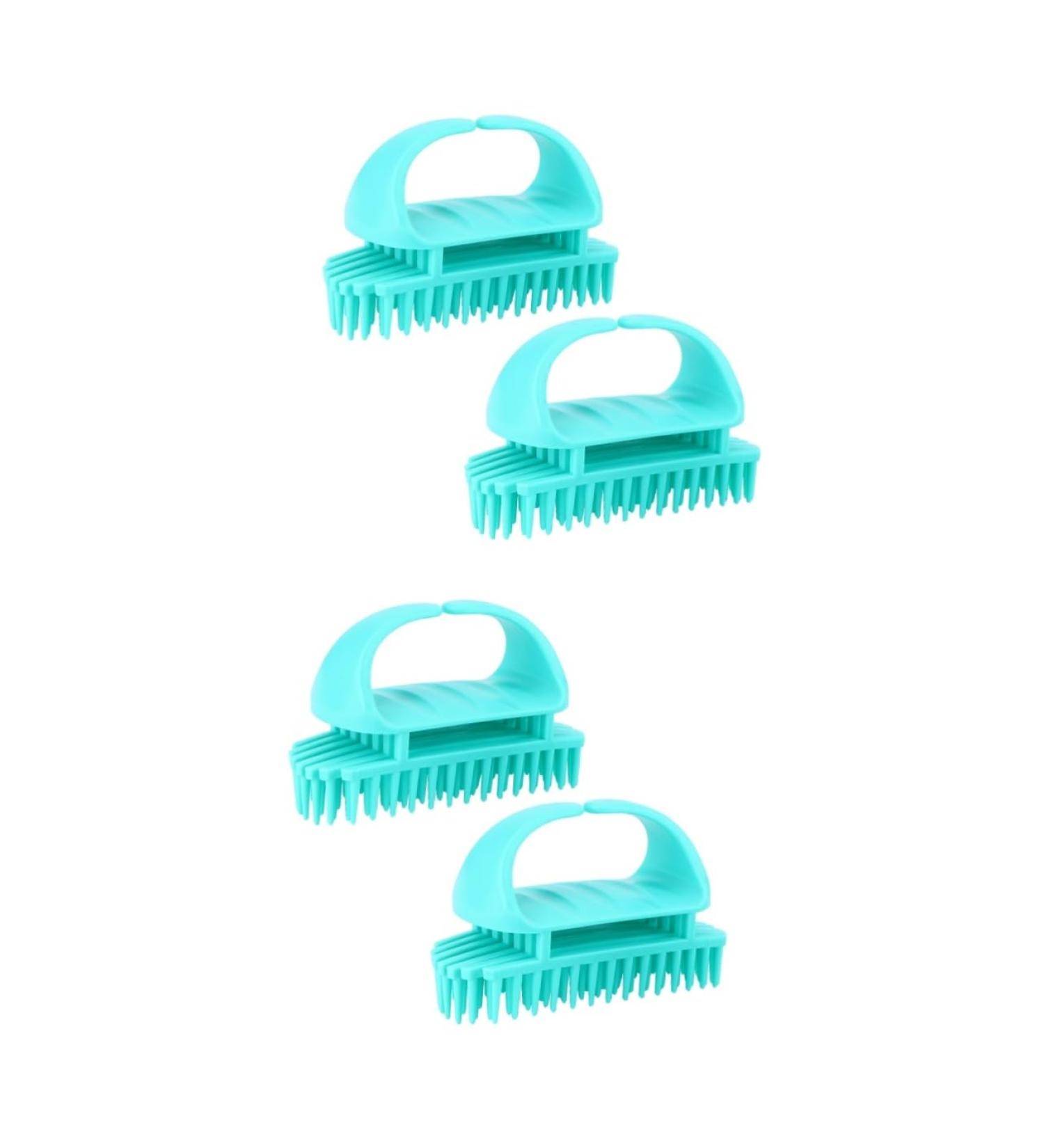 Magiclulu Silicone Shampoo Brush Set - 4 Pieces for Scalp Massage | Ideal for Men & Women - ABS Body Scrubber & Hair Care Essentials - Buy Online on GoSupps.com