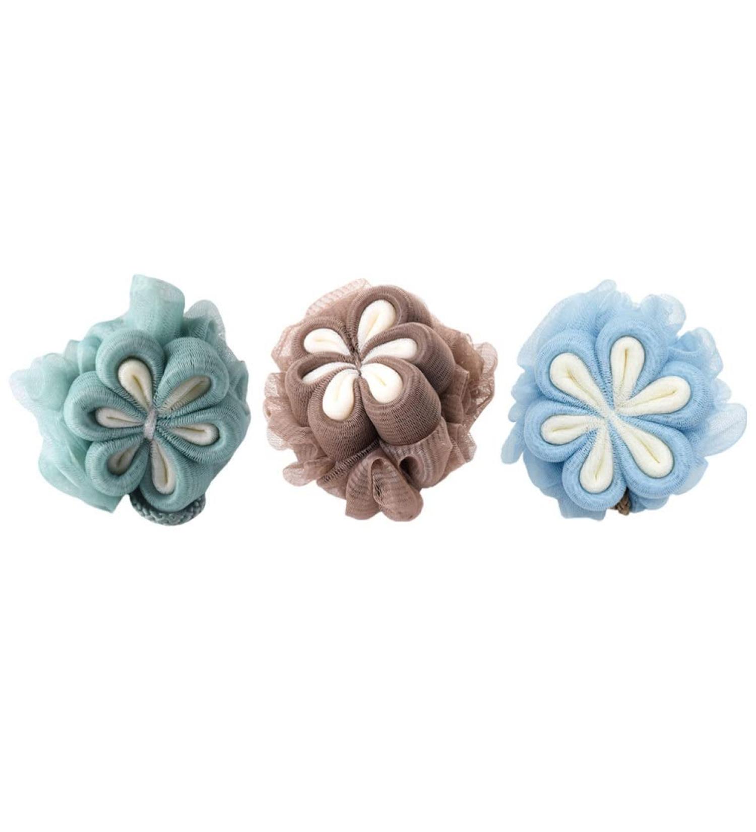 Buy Minkissy 3pcs Bath Ball & Flower Loofah Set - Soft Exfoliating Bath Sponge for Kids & Adults - Portable Shower Scrub for Clean & Healthy Skin - Buy Online on GoSupps.com