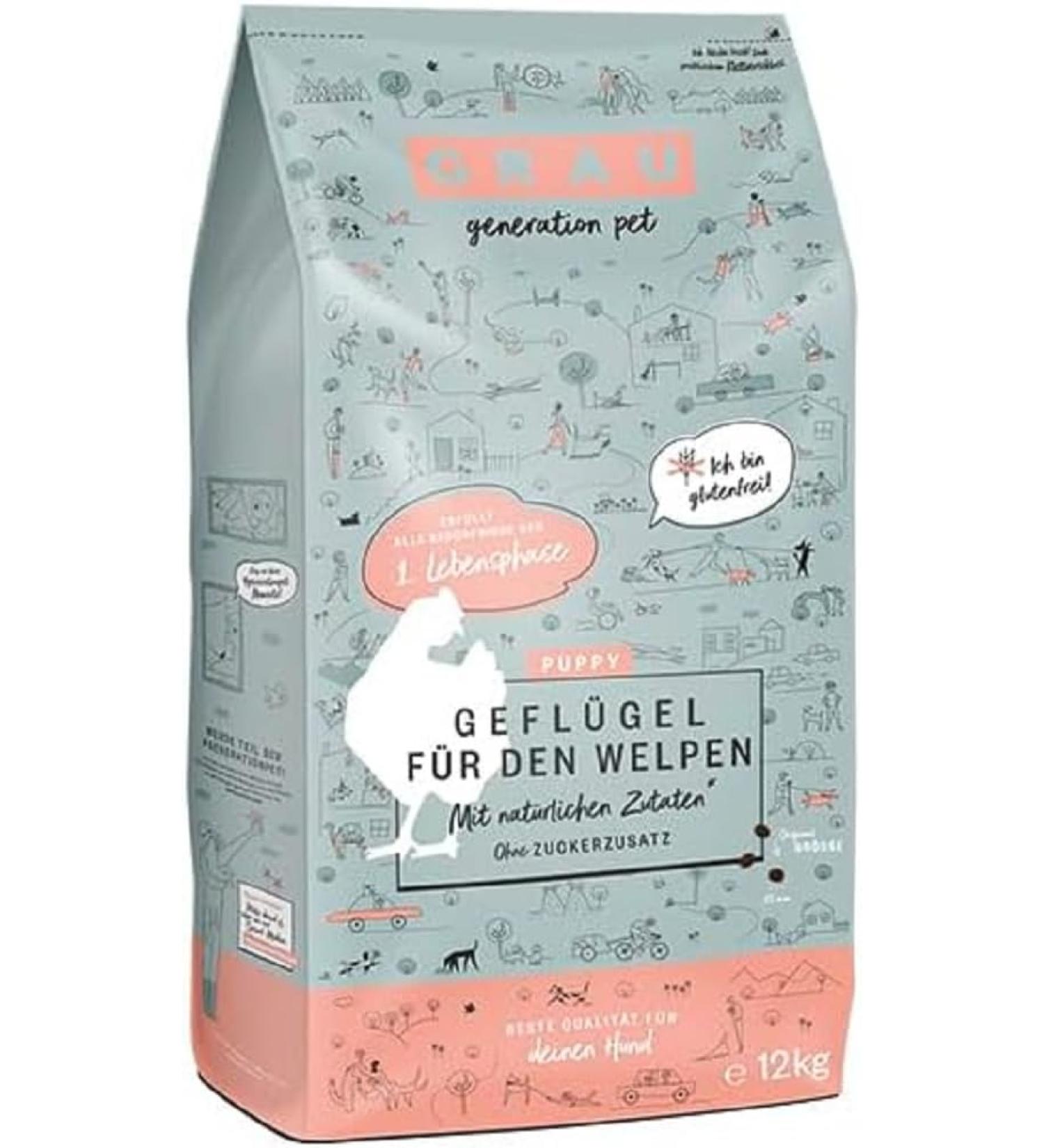 GRAU The Original Dog/Puppy Food Poultry Pack of 1 (1 x 12 kg) Gluten Free For Puppies - Buy Online on GoSupps.com