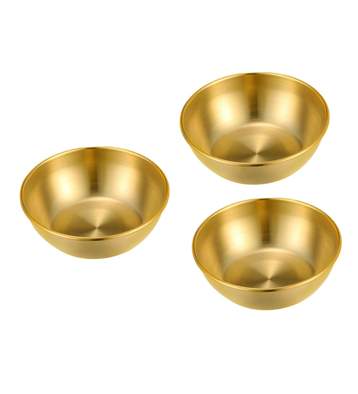 Milisten 3 Pcs Seasoning Dish Portion Cups Sauce Dipping Bowls Mini Dessert Bowl Metal Sauce Dish Salad Dressing Cruet Mini Saucers Dishes Dip Bowls Stainless Steel Server Round - Buy Online on GoSupps.com