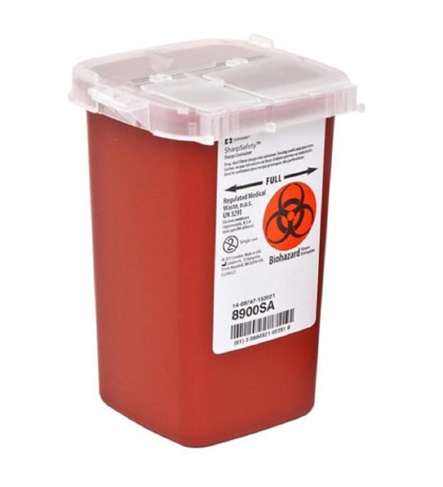 Container Sharps Autodrop Phlebotomy Red 1qt Ea by, Kendall Company