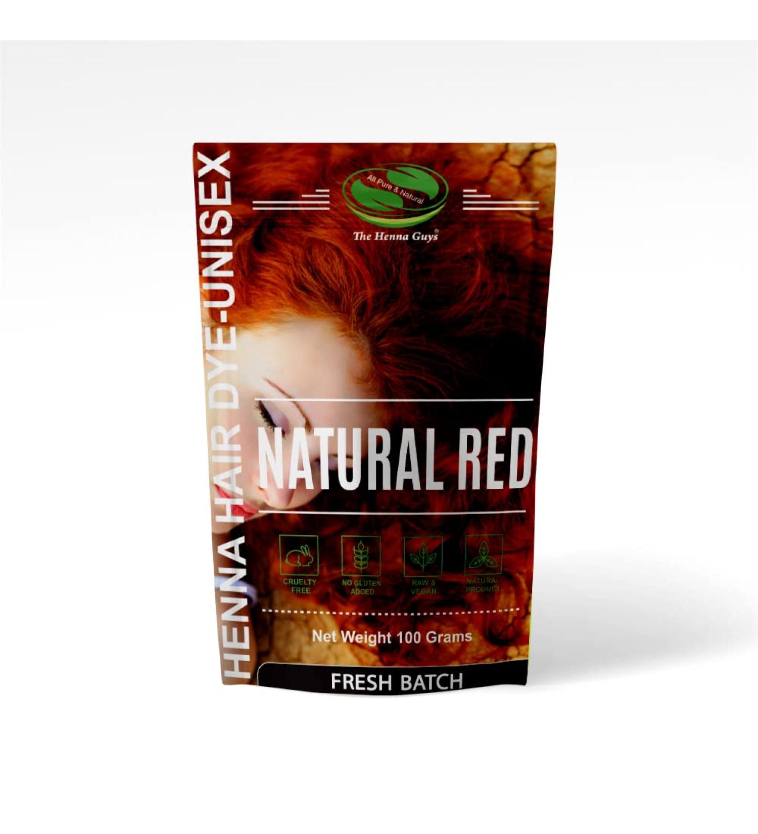 Natural Red Henna Hair & Beard Dye 100g - Chemical Free Hair Color | The Henna Guys - Buy Online on GoSupps.com
