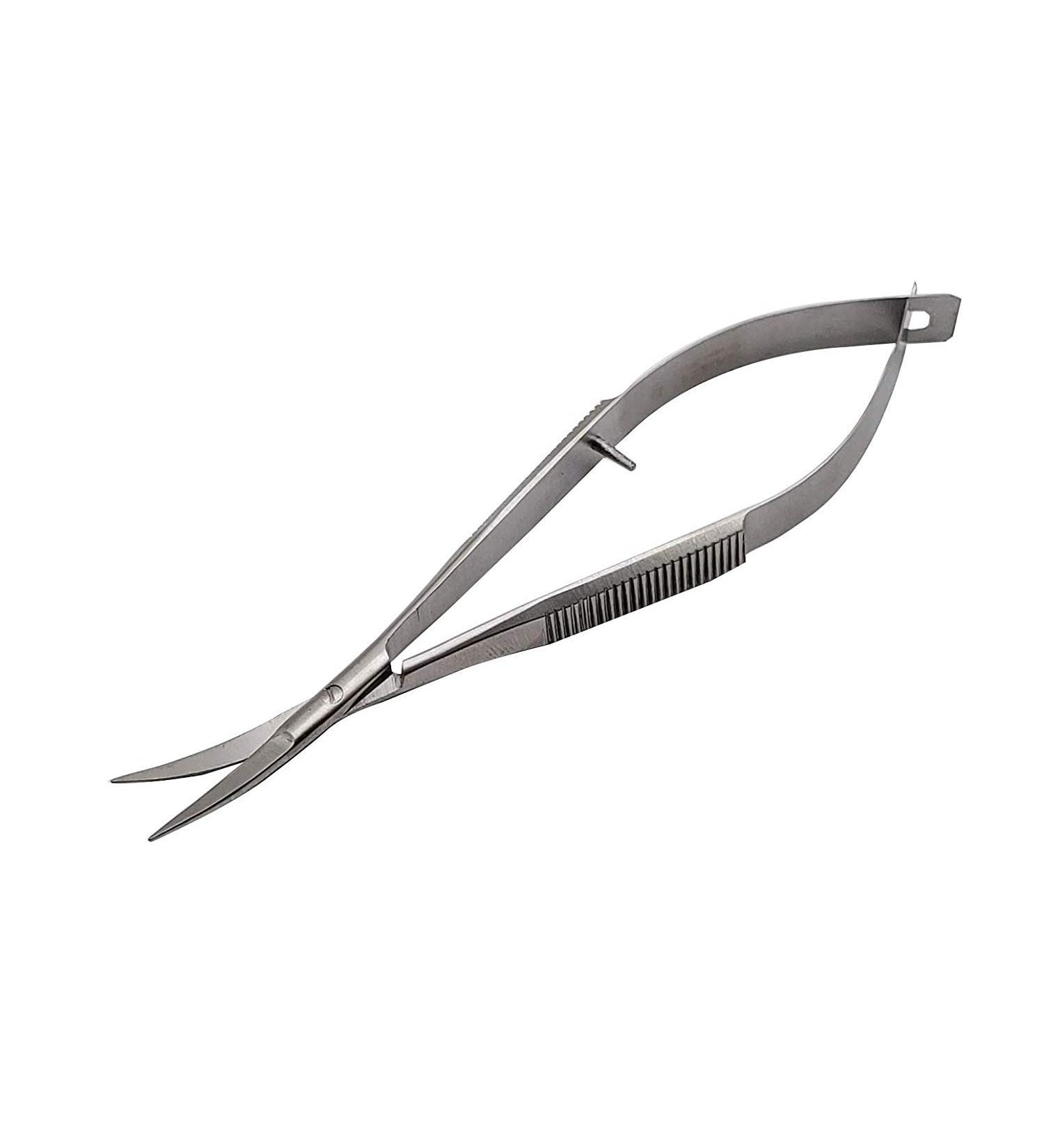 Professional Eye Brow -Micro Scissors 4.5" Straight Castroviejo stitch cutting embroidery spring action extra sharp for ENT-EYE-SKIN-DENTAL -61065 By Macs (Eye Brow Scissors Curved)