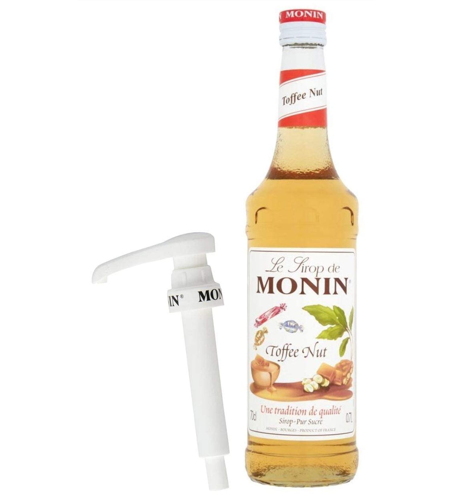 Monin Toffee Nut Coffee Syrup 70cl + Pump Set 2-Pack | Rich Toffee Coffee Flavor - Buy Online on GoSupps.com