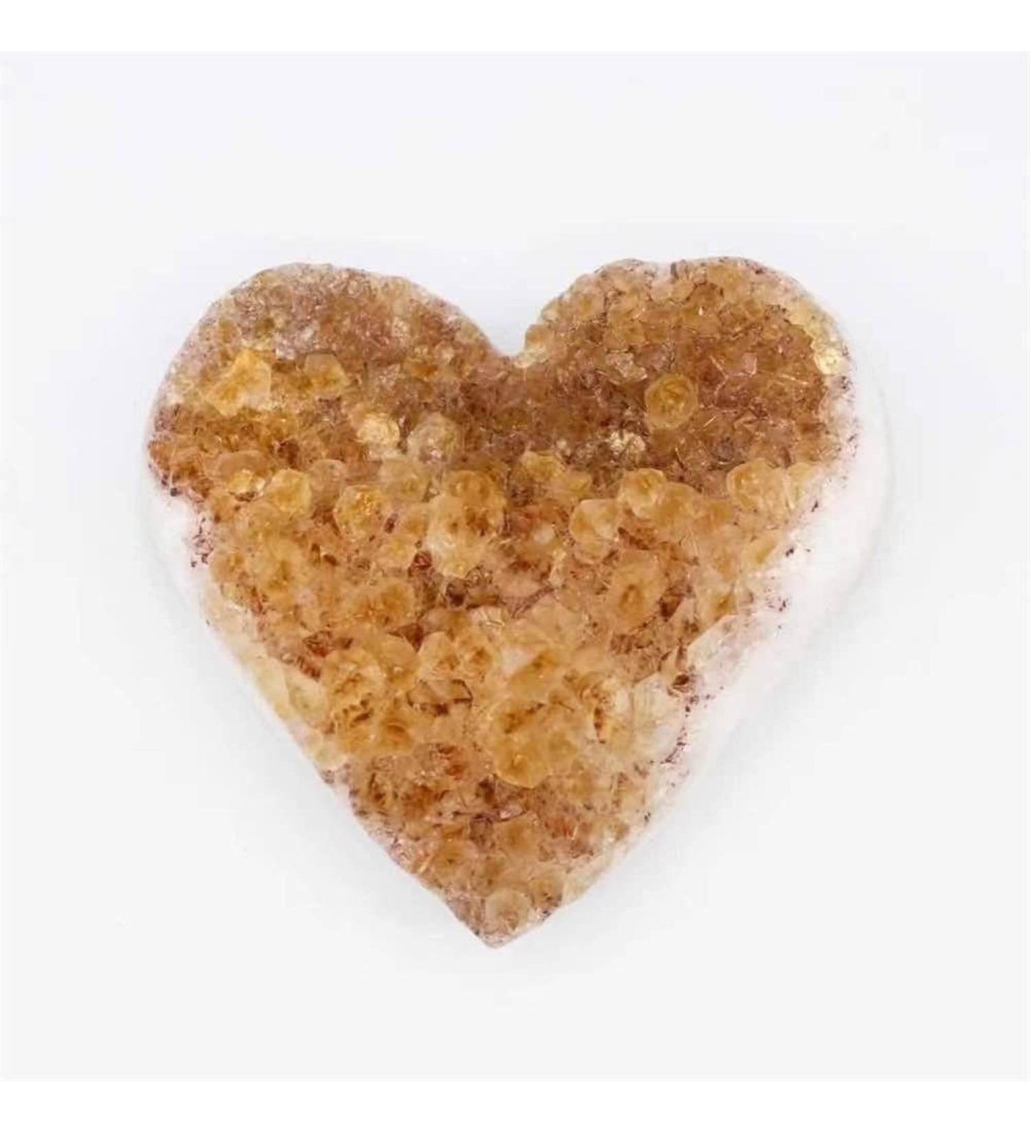 1pc 70mm-80mm Natural Rough Citrine Cluster Heart with Shiny - Buy Online on GoSupps.com