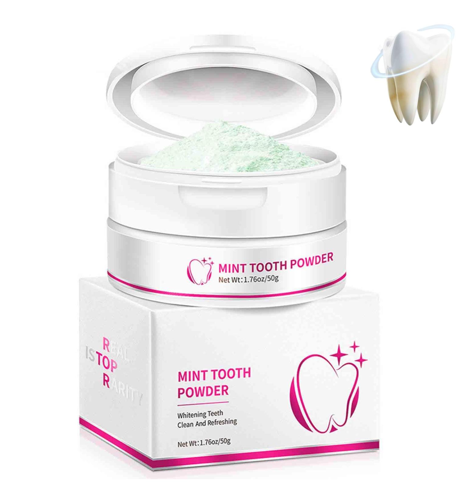 CrystalClean 7-Day Mint Teeth Whitening Powder - Natural Stain Removal Tooth Powder for a Brighter Smile | 1 PC - Buy Online on GoSupps.com