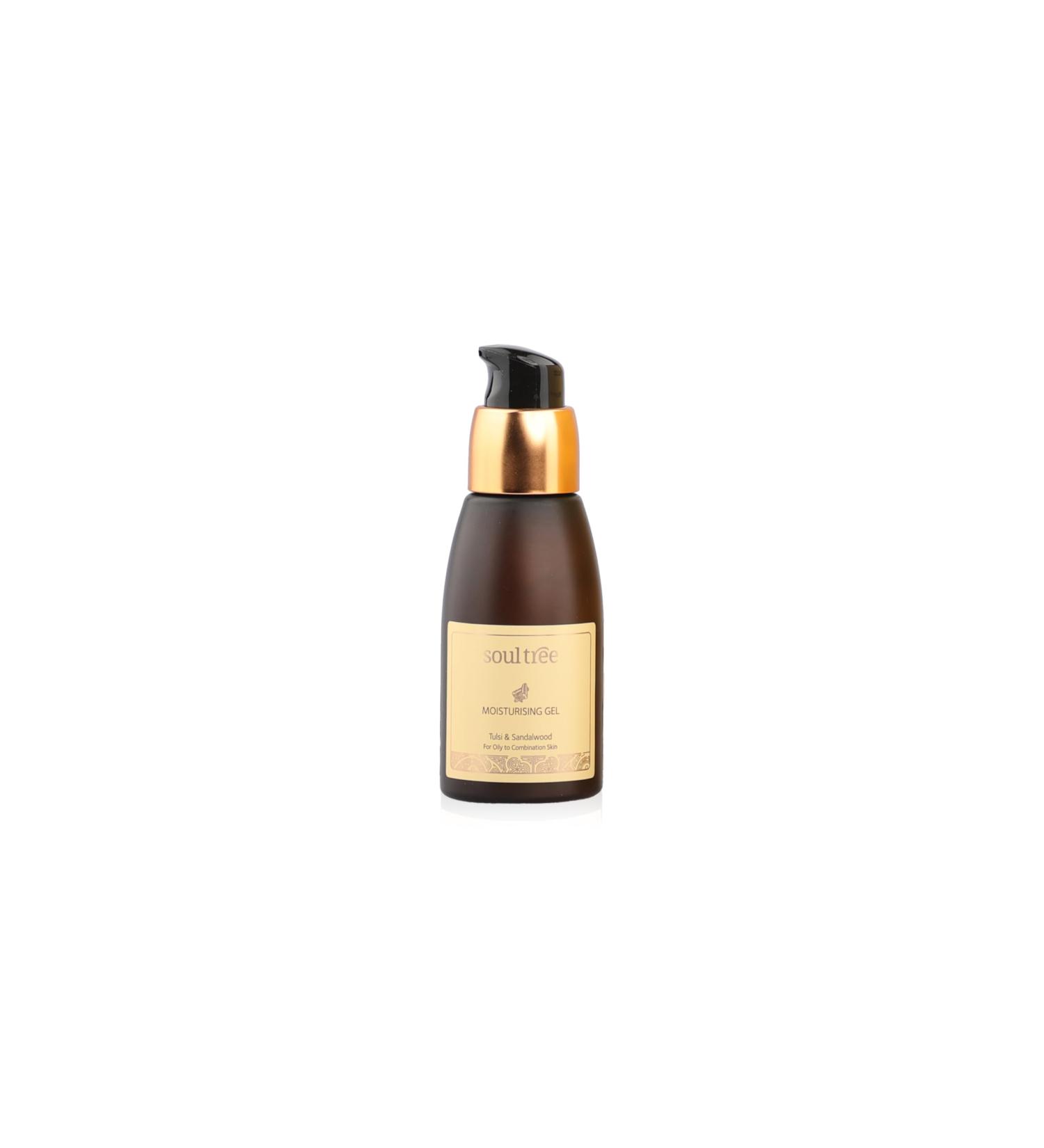 SoulTree Moisturising Gel with Tulsi & Sandalwood - Best Hydration for Oily to Combination Skin | 40ml - Shop Internationally - Buy Online on GoSupps.com