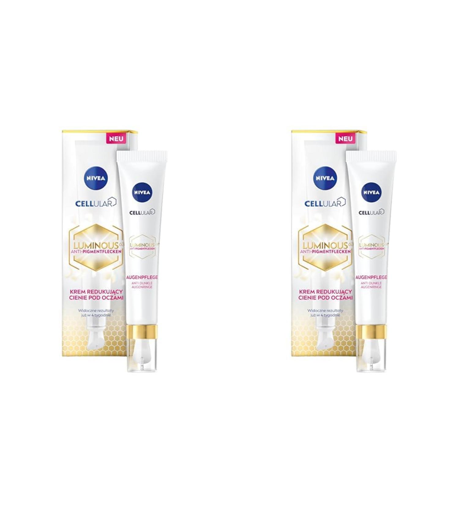 Nivea Cellular Luminous 630 Anti-Pigment Eye Care - Dark Circle & Age-Defying Cream (15ml 2 Pack) | Hydrating with Hyaluron & Caffeine - International Shipping Available - Buy Online on GoSupps.com