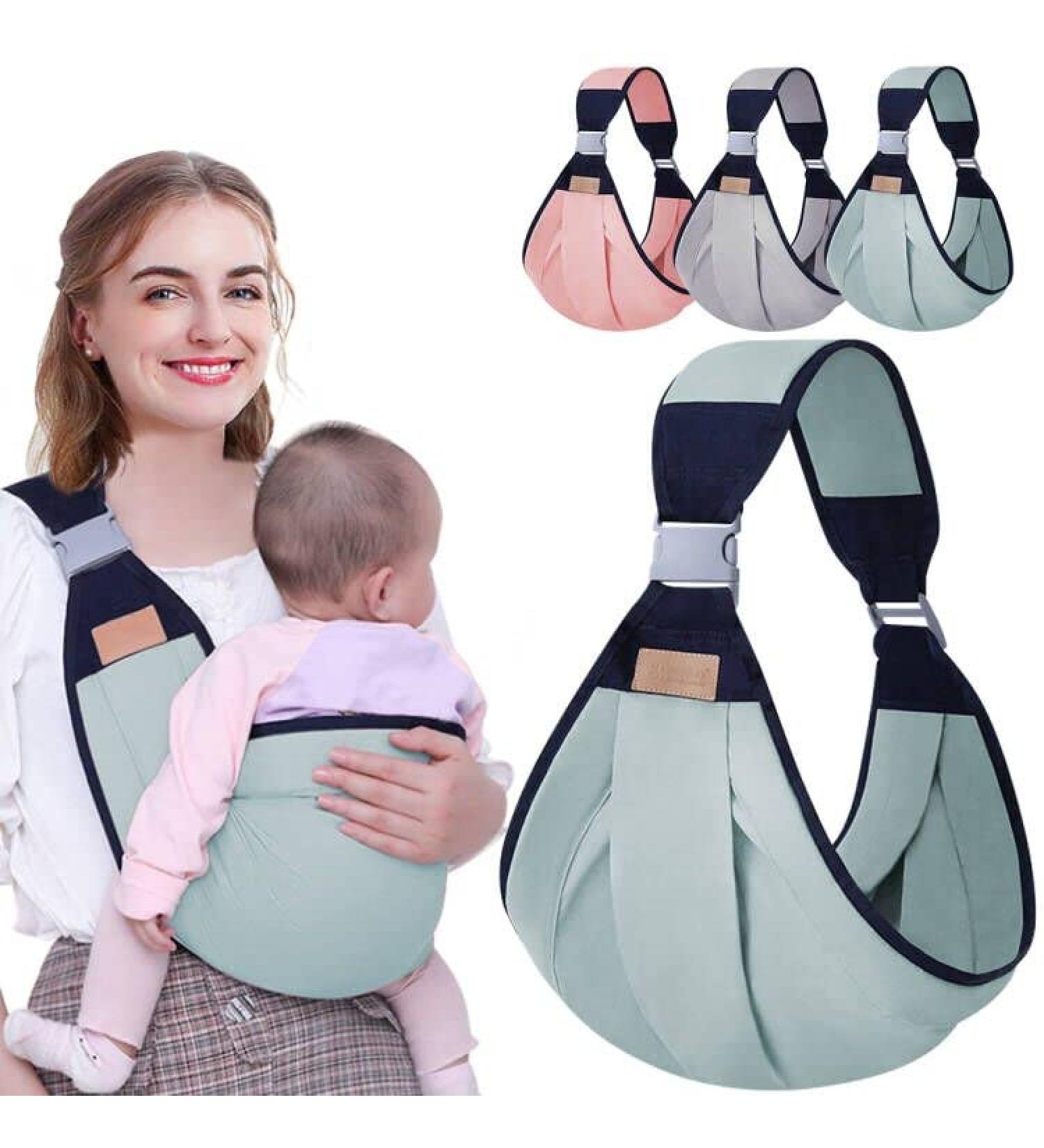 HINATAA Breathable Baby Sling | Adjustable Baby Carrier Wrap for 0-36 Months (Green) - Quick Dry with Thick Shoulder Straps - Buy Online on GoSupps.com