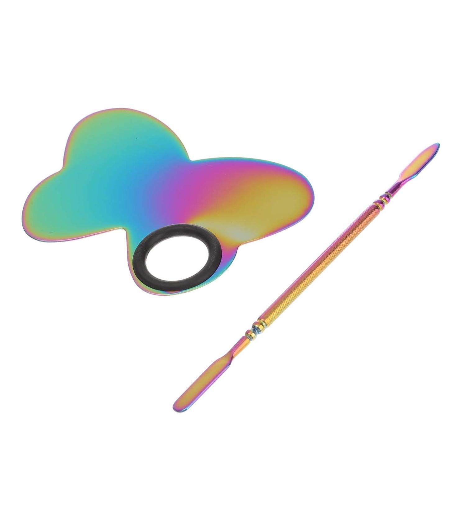 Hemoton Makeup Palette Set | Versatile Nail Art Display Board & Artist Tool for Mixing | Stainless Steel Butterfly Design - Buy Online on GoSupps.com