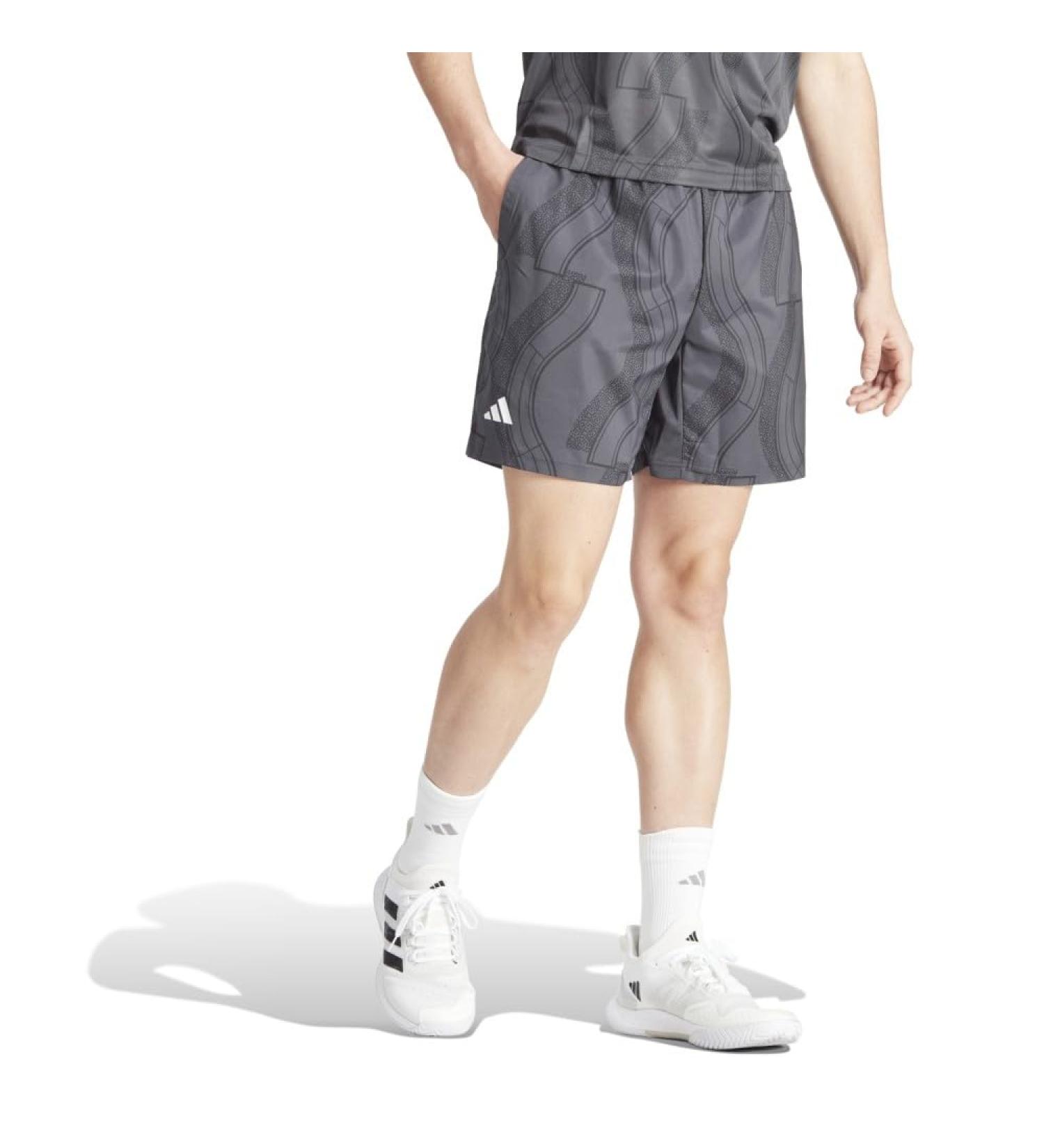 adidas Men's Leisure Shorts Club Tennis Graphic Shorts L Carbon/Black
