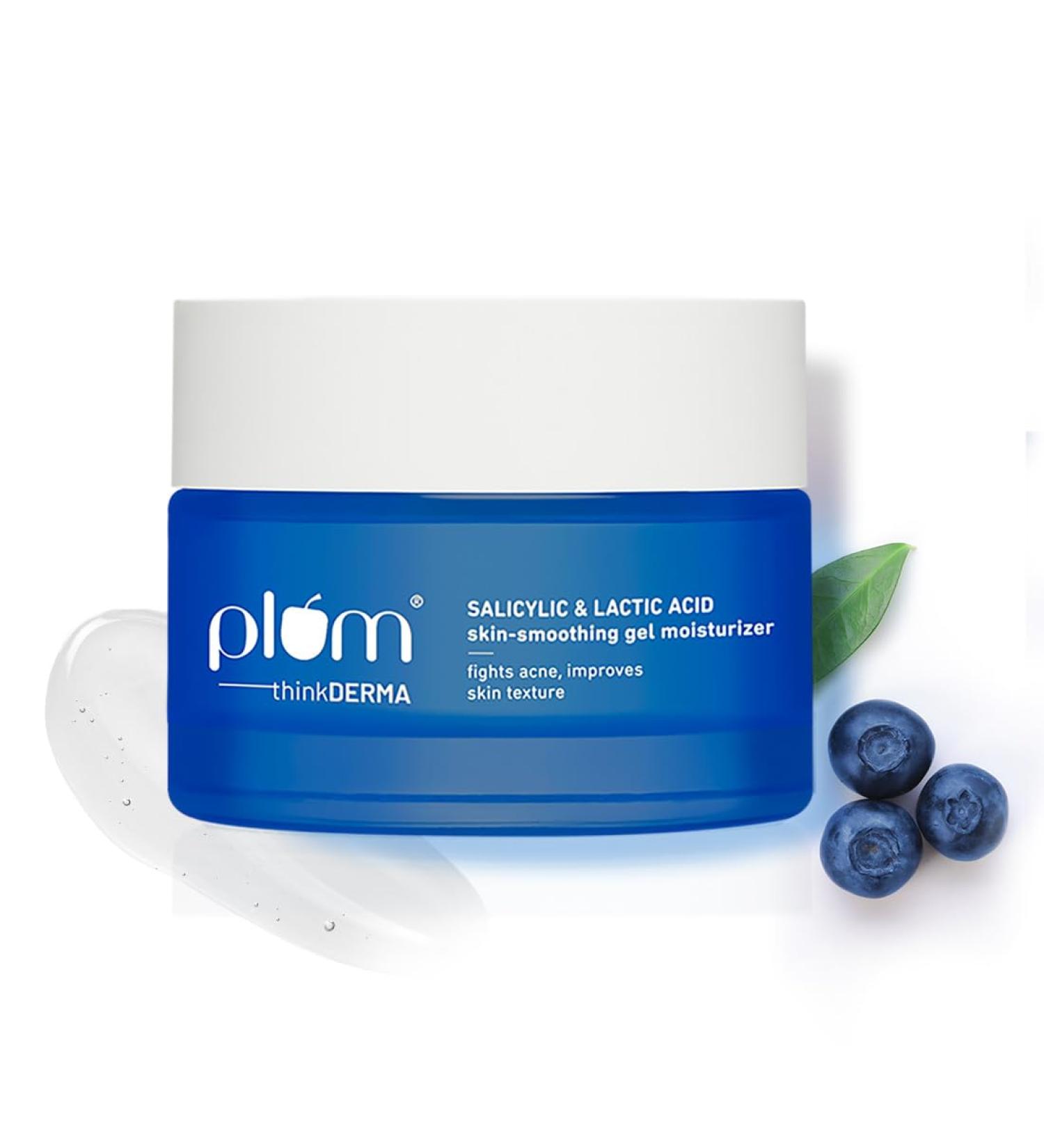 Plum Salicylic & Lactic Acid Gel Moisturizer - Hydrating & Skin-Smoothing | 100% Vegan | 50g | International Shipping - Buy Online on GoSupps.com