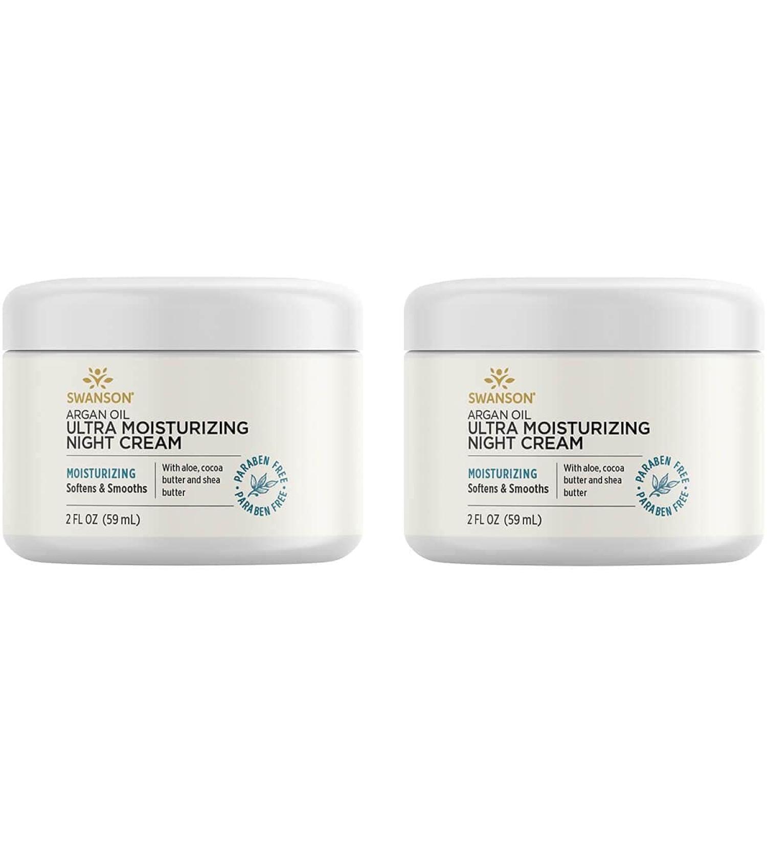 Swanson Argan Oil Ultra Moisturizing Night Cream 2 fl oz (2 Pack) - Hydrating Skin Care Solution for All Skin Types - Shop Internationally - Buy Online on GoSupps.com