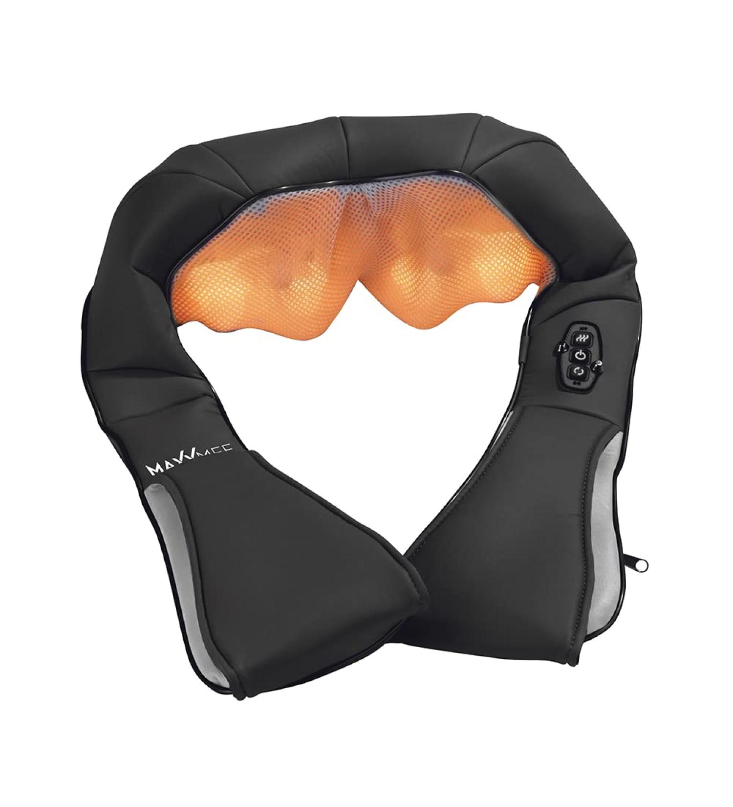 Maxxmee Shiatsu Neck & Shoulder Massage Device | Pressure Massage with Heat & Red Light | 4 Rotating Massage Balls for Muscle Relaxation | Gray/Black - Buy Online on GoSupps.com