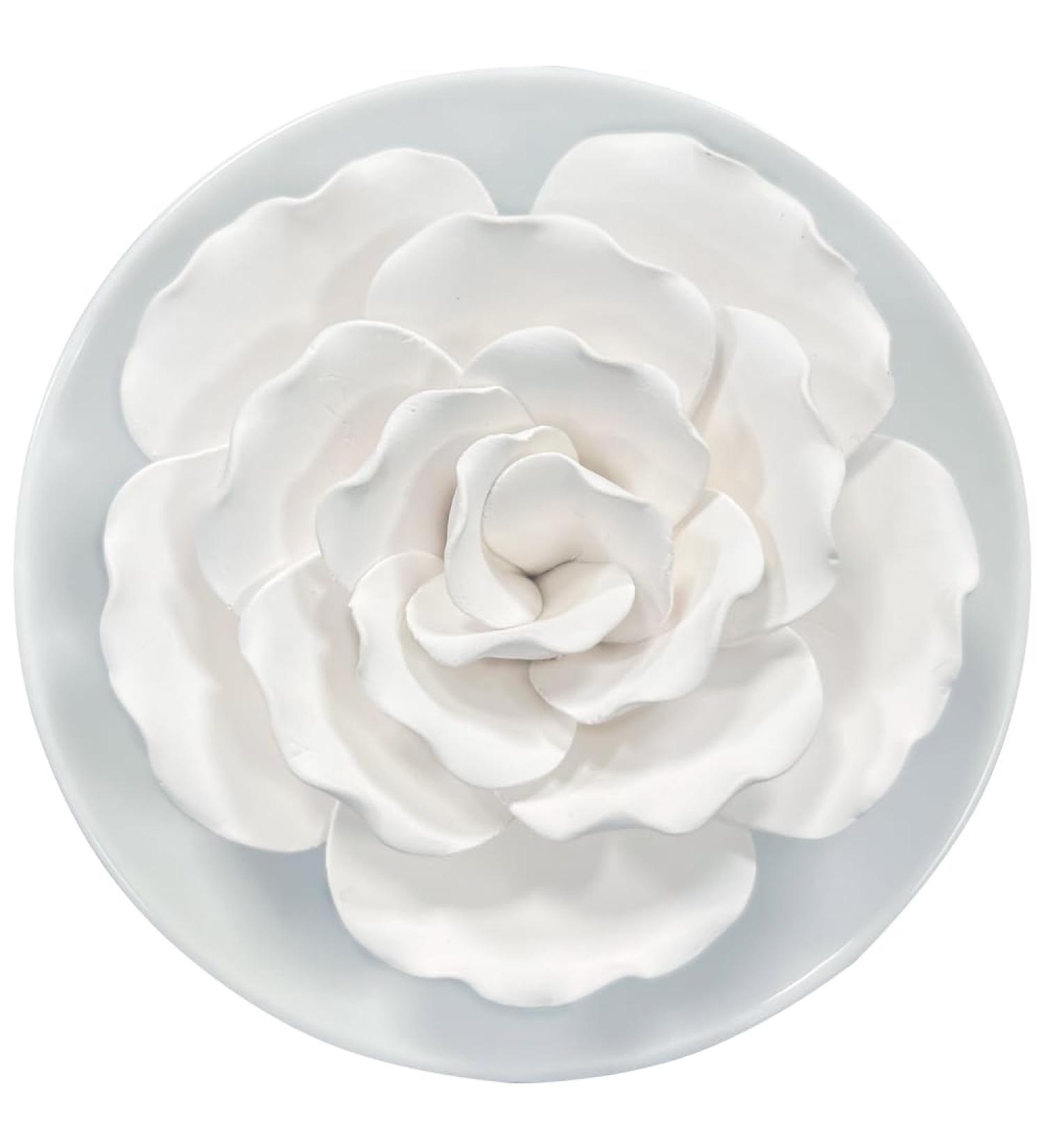 Passive Ceramic Essential Oil Diffuser - Non-Electric Mini Diffuser for Home & Office Decor | White Hibiscus - Buy Online on GoSupps.com