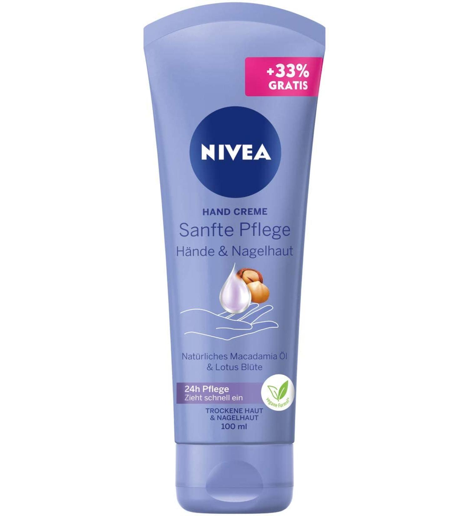 Nivea Gentle Care Hand Cream 100ml | Rich Macadamia Oil & Lotus Flower Formula for Smooth Hands & Cuticles | Intensive Hand Care - Shop Now! - Buy Online on GoSupps.com