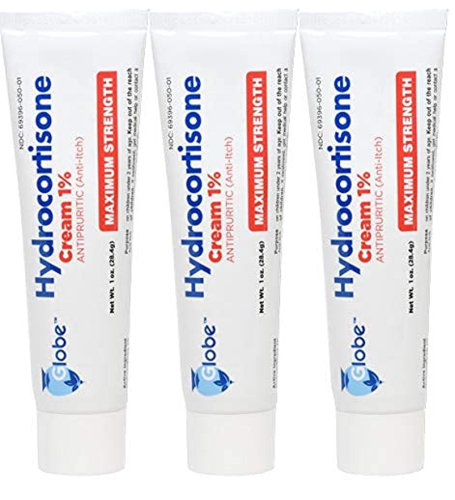 3-Pack Hydrocortisone Maximum Strength Cream 1% - Anti-Itch Relief for Redness, Swelling, Bug Bites, Eczema, Hemorrhoids & More - Buy Online on GoSupps.com