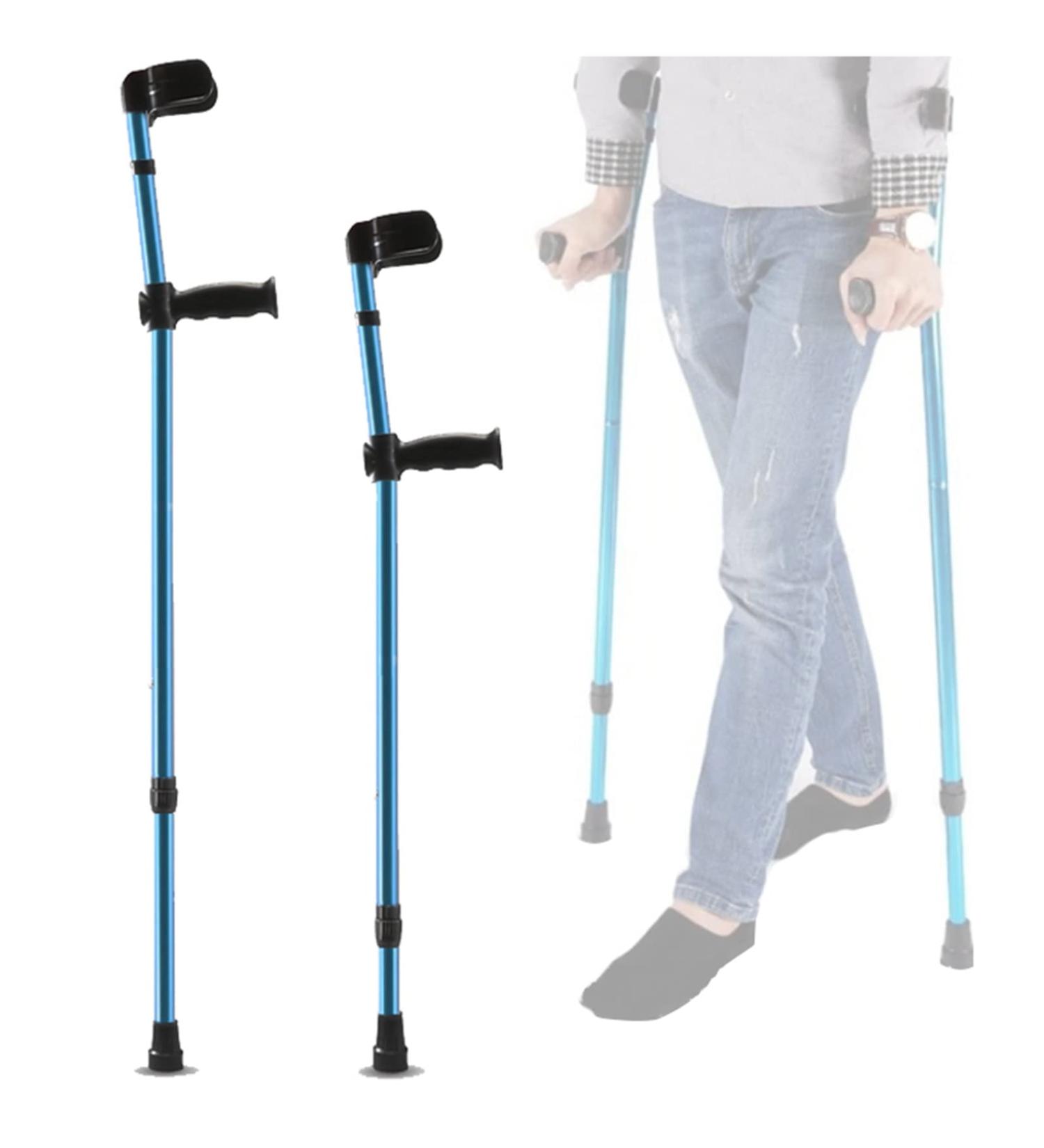 Crutches Adult Medical Forearm Lightweight Folding Walking Adjustable Orthopedic Aluminum Mobile Auxiliary 1 Pair Independence - Buy Online on GoSupps.com
