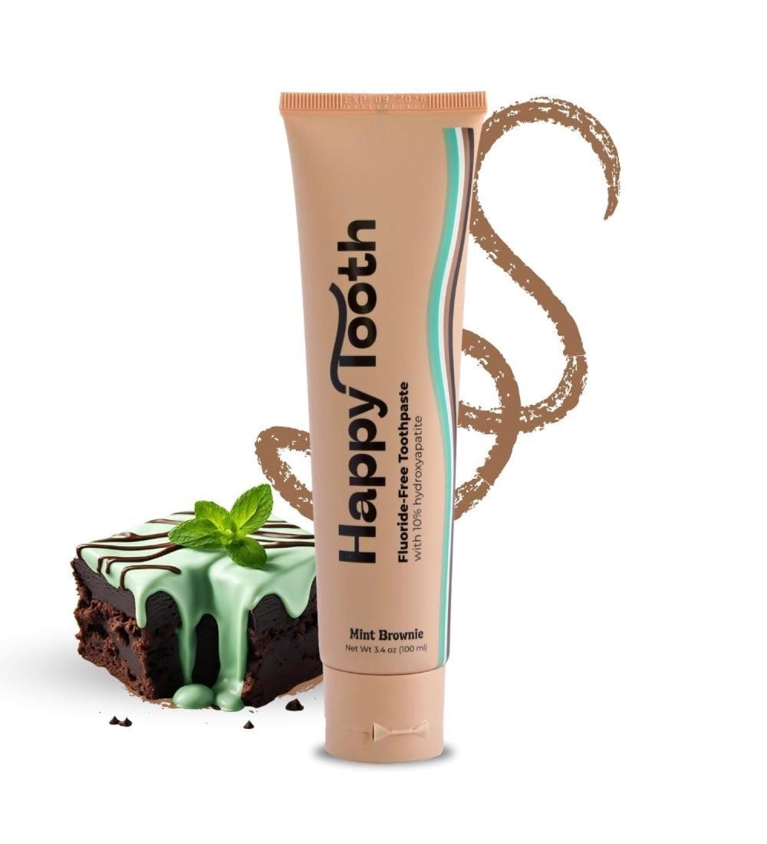 Happy Tooth Hydroxyapatite Toothpaste Fluoride Free Natural Whitening for Kids Toddlers and Adults SLS Free Enamel Safe Dentist Formulated with Clean Ingredients Mint Brownie Flavor 3.4oz Mint Brownie 3.4 Ounce (Pac  - Buy Online on GoSupps.com
