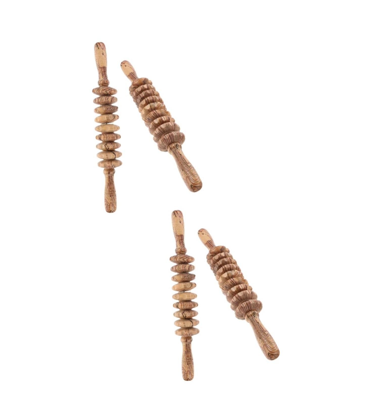Minkissy 4-Piece Wooden Massage Tool Set - Portable Body Roller & Unicorn Headband for Fitness & Relaxation - Buy Online on GoSupps.com