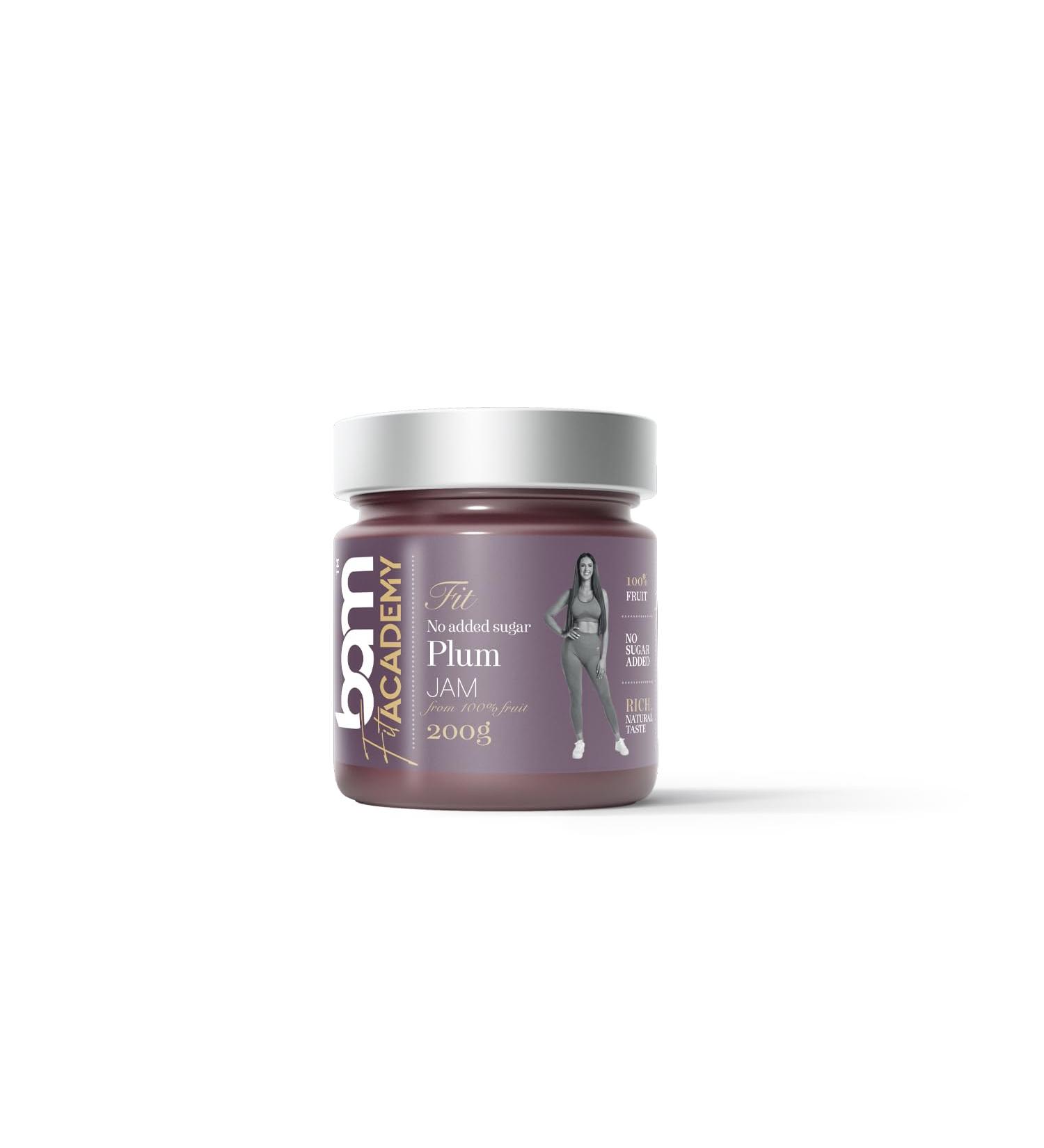 BAM Plum Jam 100% No Added Sugar Topping Perfect for Desserts Home and Professional Baking 200g - Buy Online on GoSupps.com