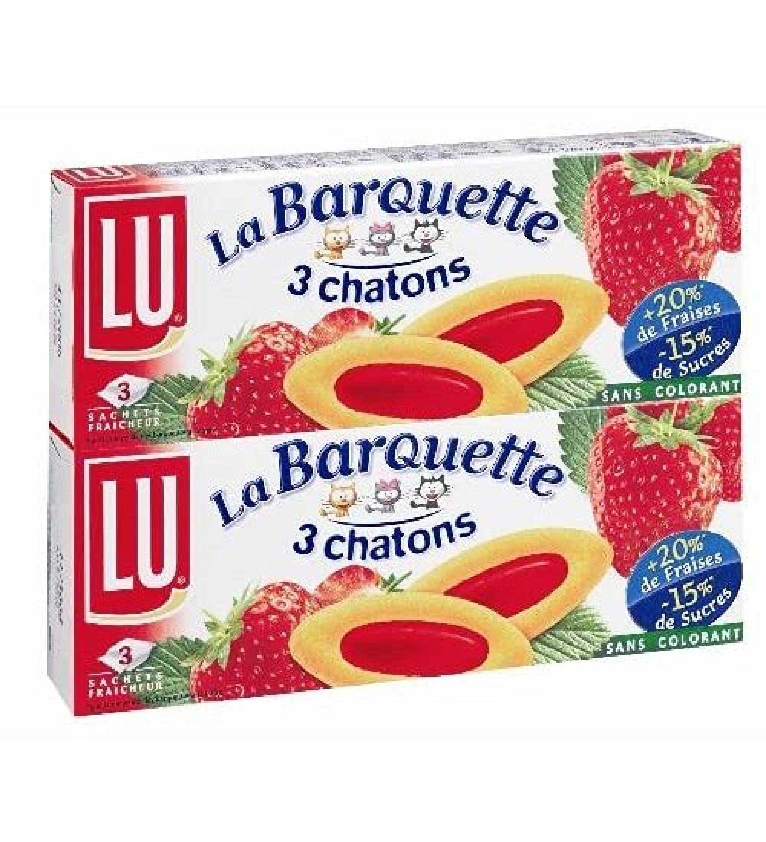 G n rique Lu Barquette - Fruit Biscuits - Strawberry Delight in a 240g tray - Sweet and indulgent treat - Pack of 4