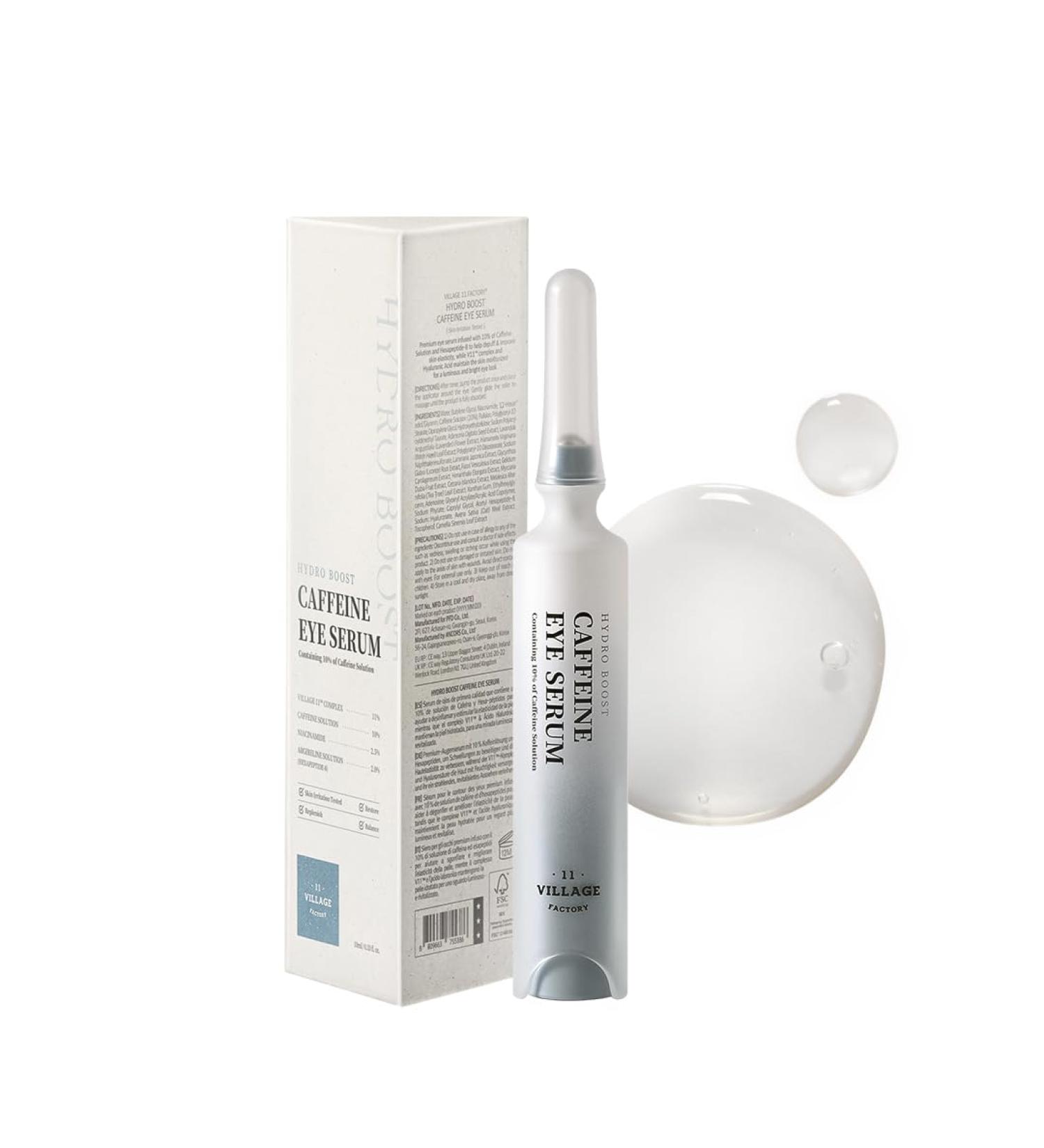 Hydro Boost Caffeine Eye Serum - 10% Caffeine Niacinamide & Hexapeptide-8 for Depuffing Anti-Wrinkle & Brightening | 0.33 fl.oz./10ml - Shop Now - Buy Online on GoSupps.com