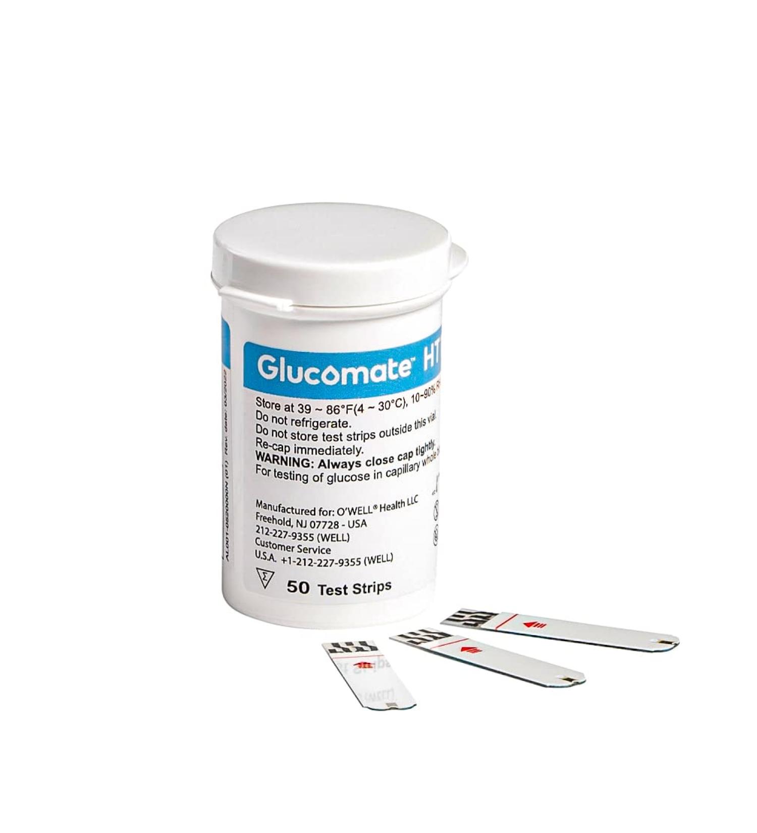 Glucomate HT100 Blood Glucose Test Strips 50 Count - Accurate Diabetes Testing - 50 Strips - Buy Online on GoSupps.com