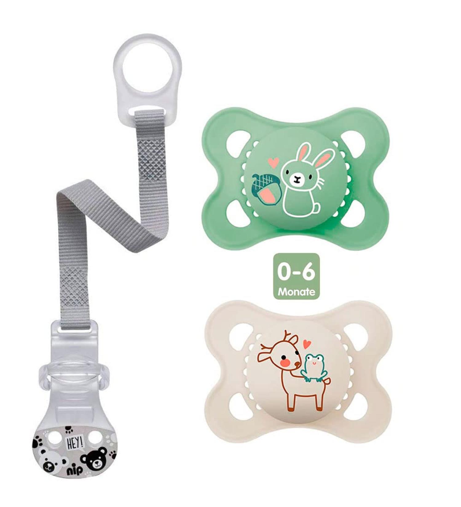 MAM Skin Soft Silicone Pacifier Set for 0-6 Months - 2 Pacifiers with Sterilized Box & NIP Strap - Buy Online on GoSupps.com