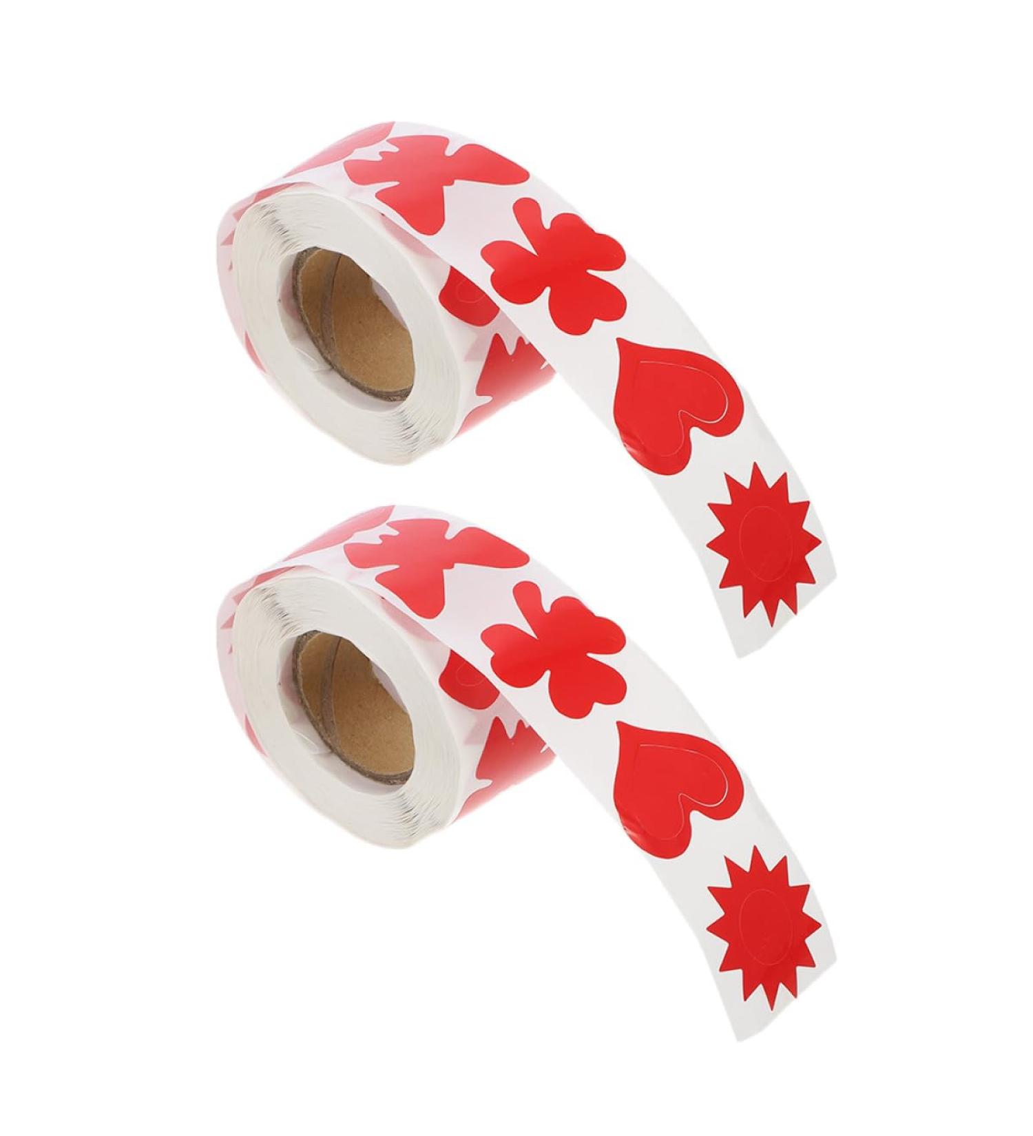 Lot de 2 Rouleaux d'Autocollants Corporels de Bronzage Rouge 15 Pouces 500 Pi ces par Rouleau Autocollants Solaires Amovibles pour Bains de Soleil et Soins du Corps - Buy Online on GoSupps.com