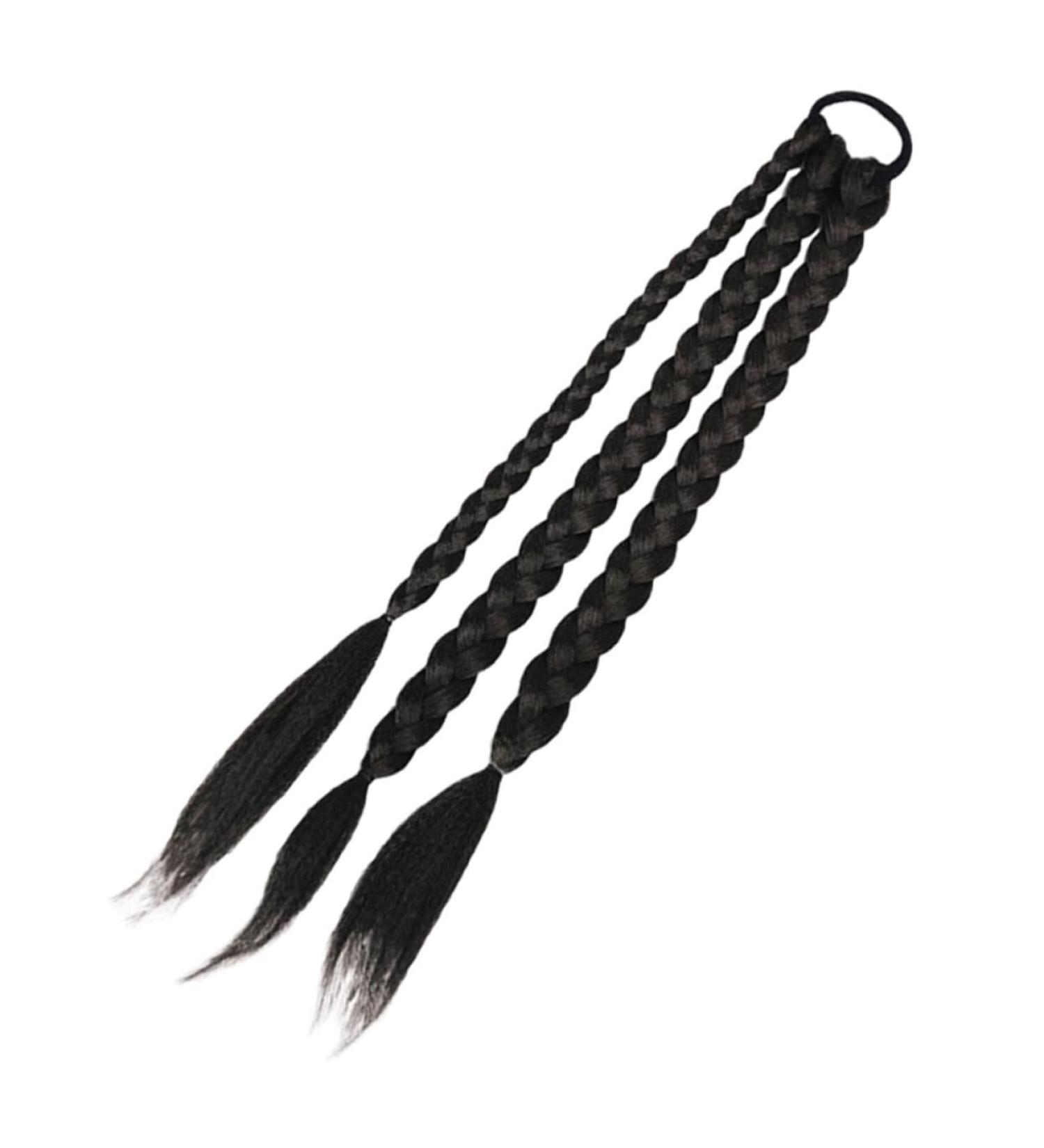 FRCOLOR Braid Wig Fake Braid Wig Black Clip on Braids Ponytail Straight Hair Wig Braid Wigs Straight Wigs Braided Wig Jet Black Wig Extended High Temperature Wire Extension 45X8CM Black - Buy Online on GoSupps.com