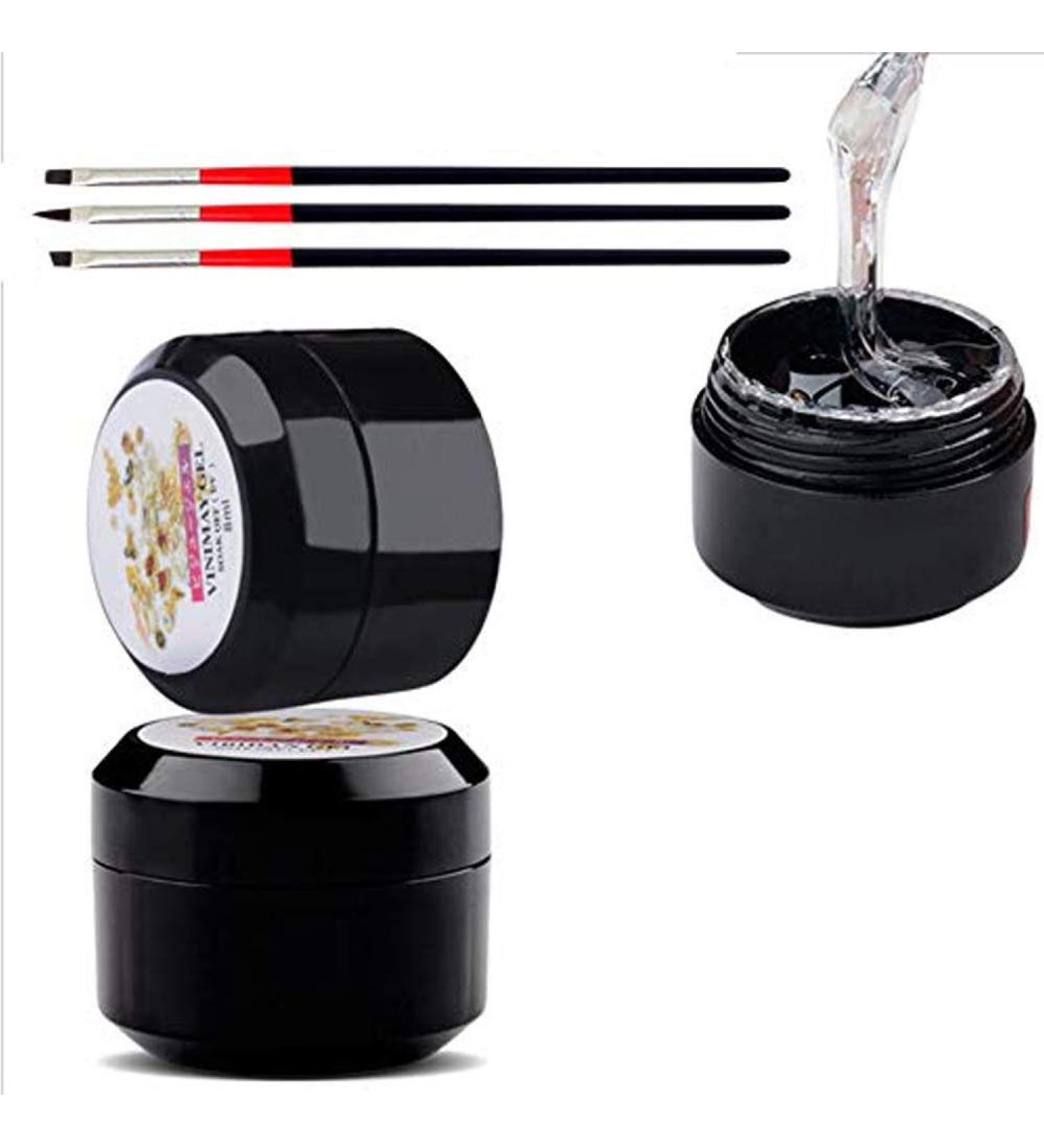 TEEROVA Nail Art Rhinestone UV Glue Gel Adhesive Resin Gem Jewelry Polish Decor 8ml with 3pcs Nail Art Pen Tools - Buy Online on GoSupps.com