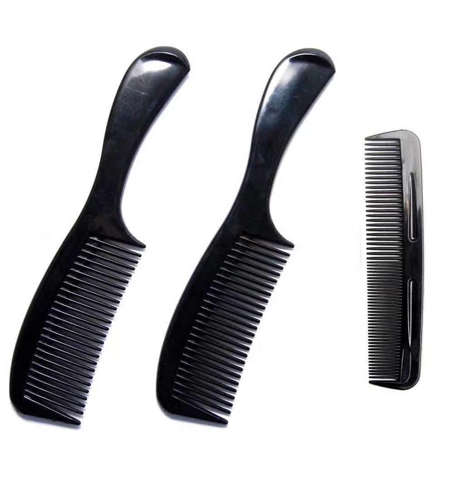 Soft 'N Style Round Handle Comb 2-Pack with Bonus Favorict Pocket Comb - 8 inch Styling Essentials - Buy Online on GoSupps.com