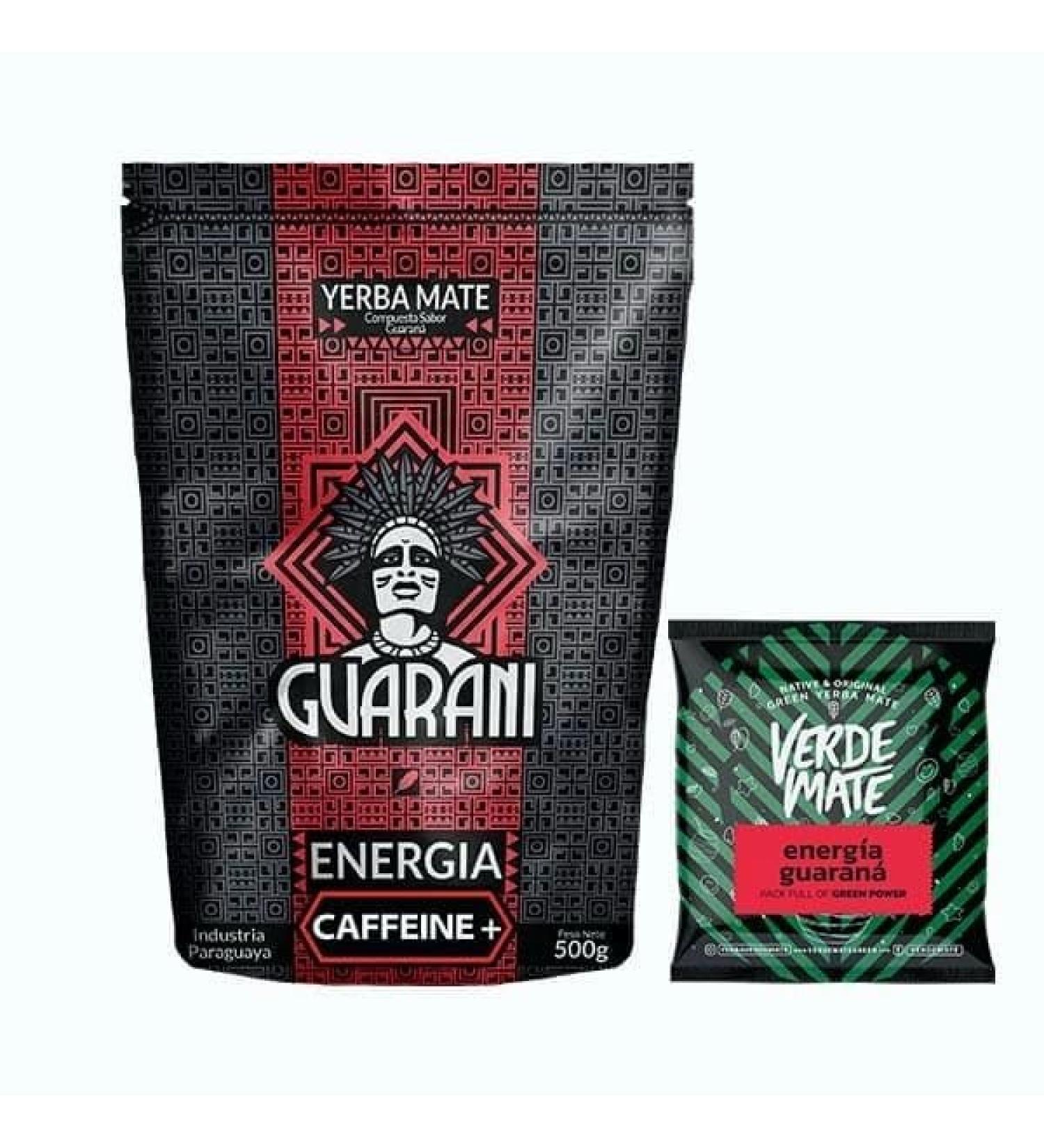 Yerba Mate nergie Guarani Energia Caffeine+ 500 g + Verde Mate Energia Guaran 50 g Puissance Maximale & Stimulation Naturelle la Guarana
