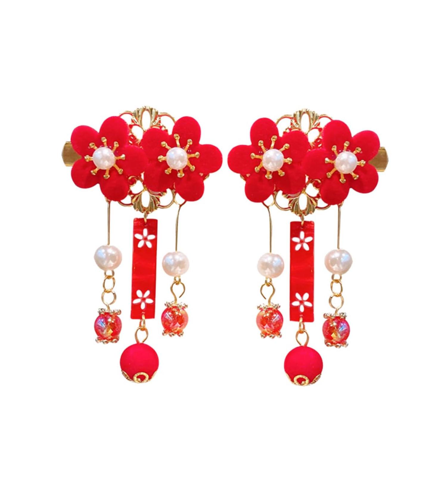 Beaupretty 2 Pairs tassel antique style hair clip Chinese Tassel Hair Clip updo hair accessories tassel Flower Hair clasp girls accessories child hanfu hairpin Asia baby fabric kimono - Buy Online on GoSupps.com