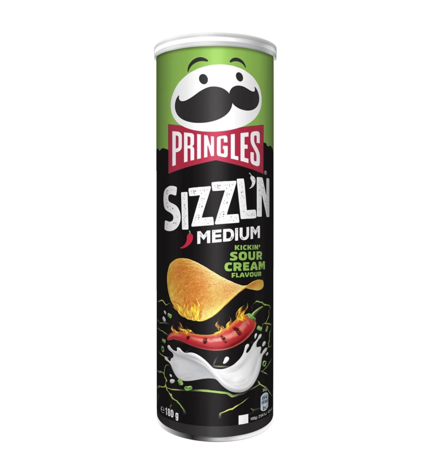Pringles Sizzl'n Kickin' Sour Cream Flavour - Irresistible Snack (180g) | Shop Now for International Shipping! - Buy Online on GoSupps.com