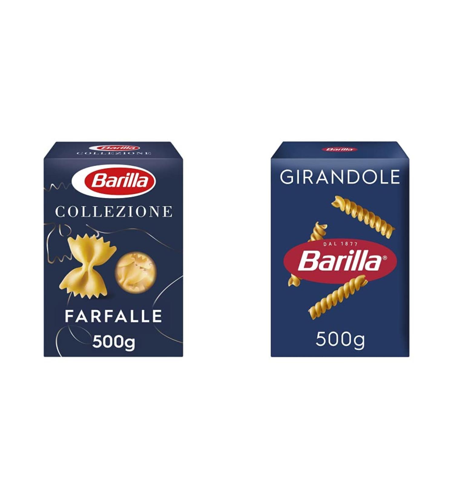Barilla Collezione Farfalle & Girandole Pasta Bundle - High-Quality Durum Wheat Always Al Dente (1 x 500g Each) - International Shipping Available - Buy Online on GoSupps.com