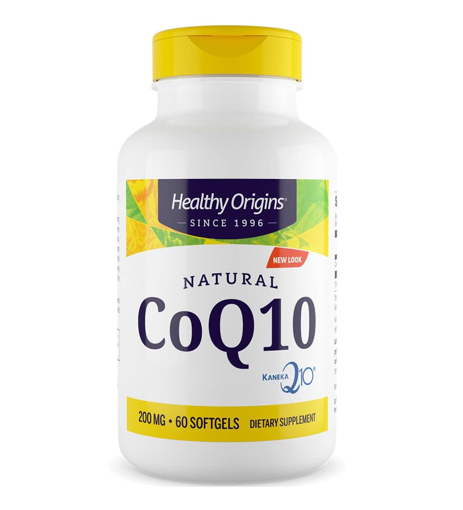 Healthy Origins Natural CoQ10 with Kaneka Q10 200mg High Dosed 60 Soft Capsules Lab Tested Gluten Free Soy Free Non-GMO - Buy Online on GoSupps.com