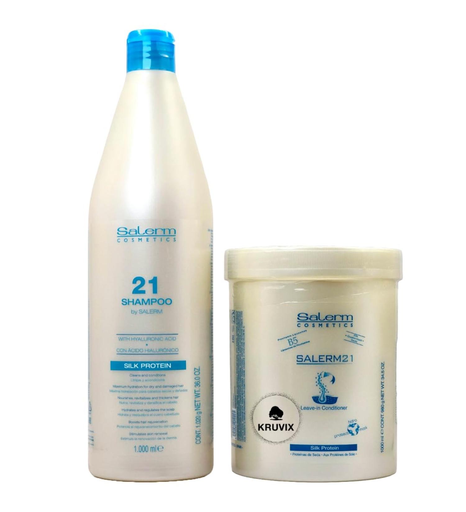 Salerm 21 B5 Silk Protein Leave-in Conditioner & Shampoo Combo Set - 34.5 oz & 36 oz - Best International Shipping - Buy Online on GoSupps.com