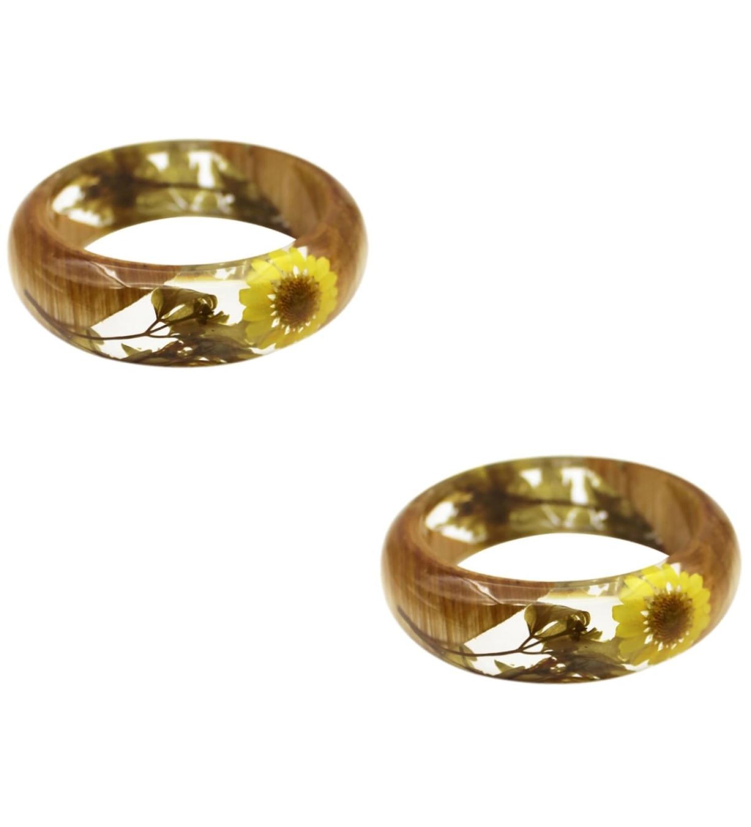 TENDYCOCO 2 Pcs Flower Bracelet Gemstone Bracelets Wood Bracelet Hawaiian Bracelet Friendship Bracelets Resin Bangle Bracelet Clear Bracelet Bangle Clear Epoxy European and American Jewelry 6.4X2.3CMx2pcs As Shownx2pcs - Buy Online on GoSupps.com