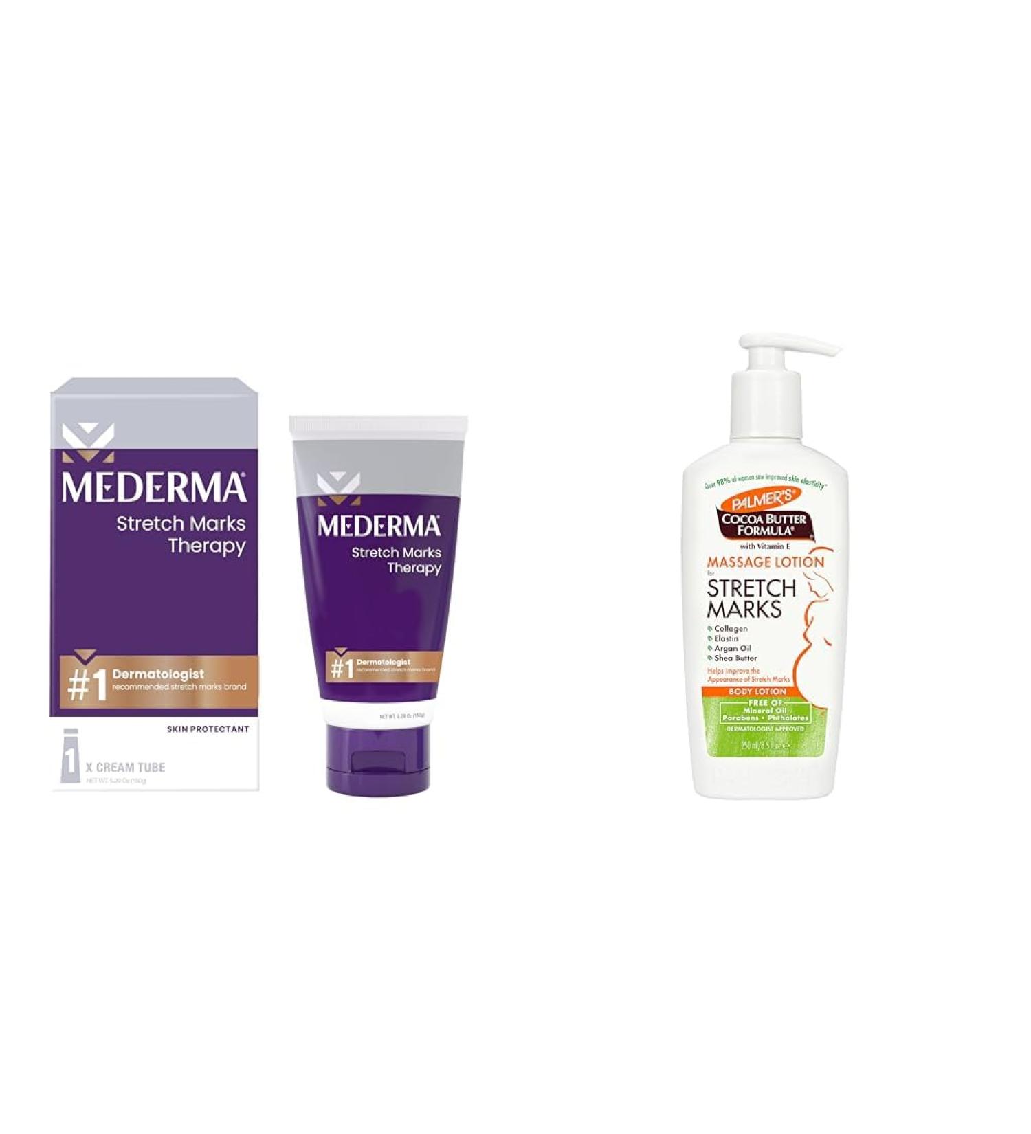Mederma Stretch Marks Therapy Helps Prevent and Treat Stretch Marks Safe to Use When Pregnant & Palmer's Cocoa Butter Formula Massage Lotion for Stretch Marks Pregnancy Skin Care Belly Cream - Buy Online on GoSupps.com