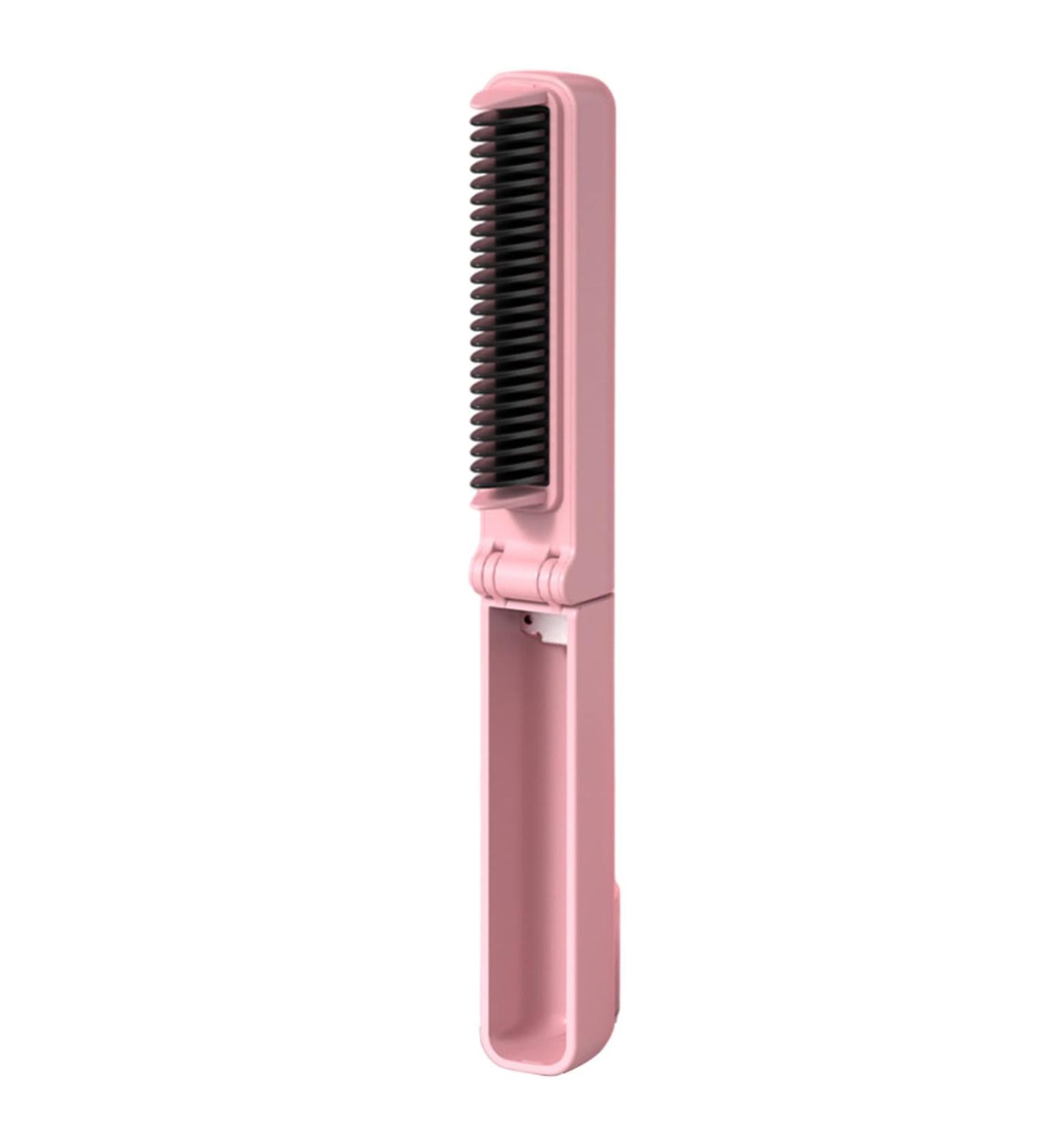 Straight Hair Comb - Ionic Hair Straightener Brush with 3 Modes Anti-Scald Digital Display Fast Heating - Ideal for Women - Pink - International Shipping Available - Buy Online on GoSupps.com