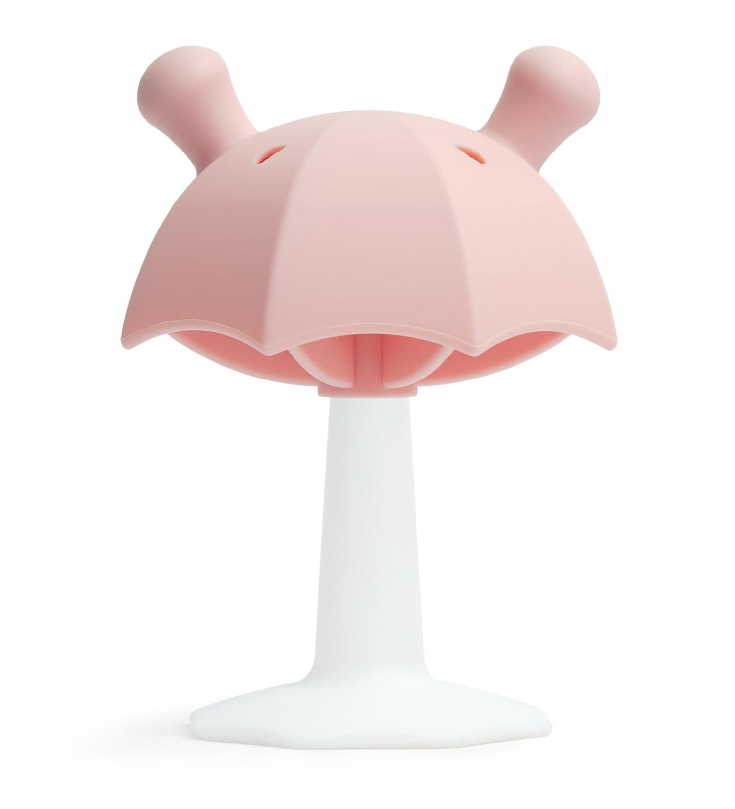 Bite Ring Baby - BPA Free Silicone Umbrella Toy with Suction Foot - Perfect Biting Toy for Boys & Girls - Pink - Buy Online on GoSupps.com