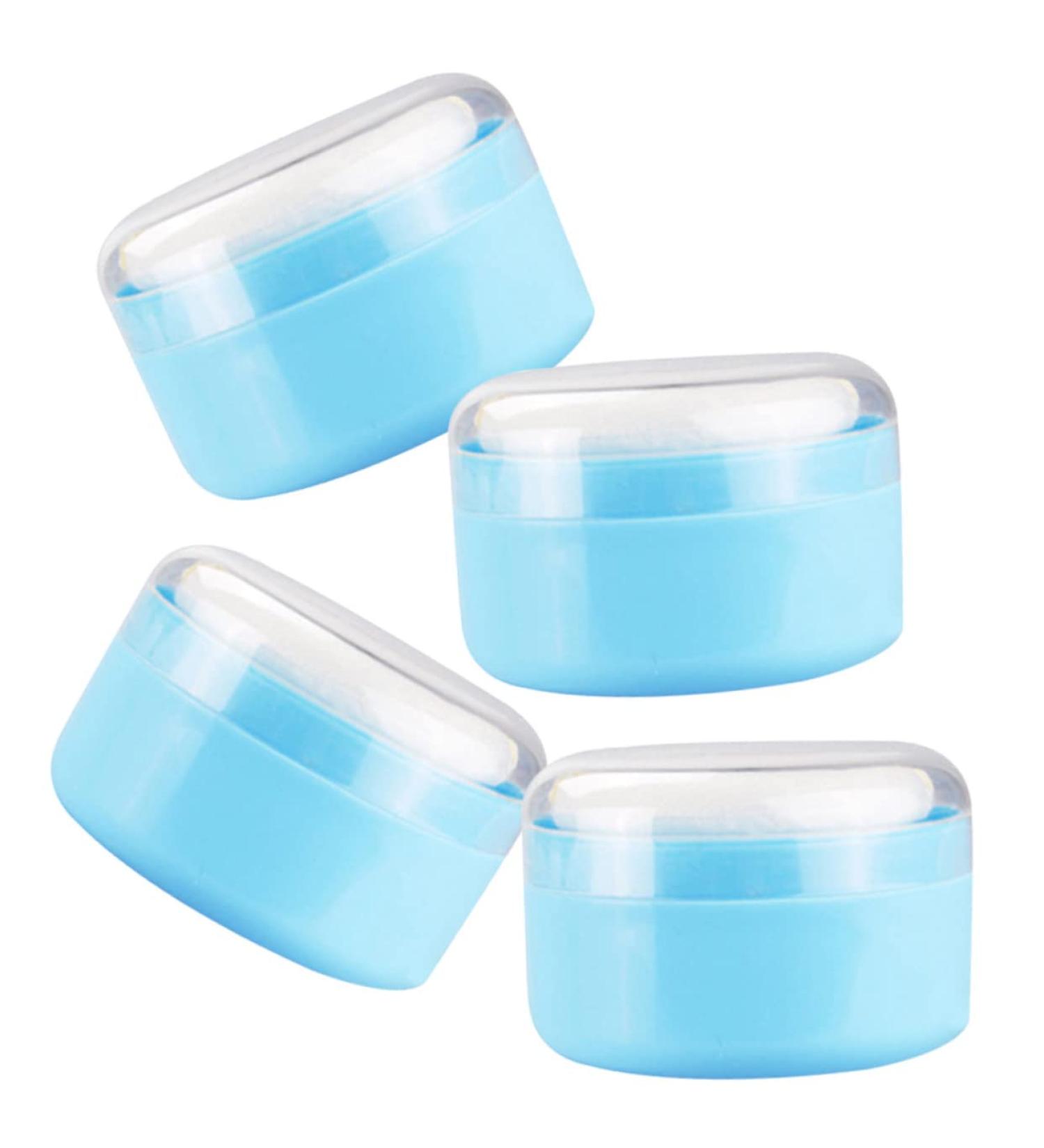 GAFOKI 4pcs Body Powder Puff Box - Travel Makeup Powder Puff Container in Blue Plastic - Buy Online on GoSupps.com