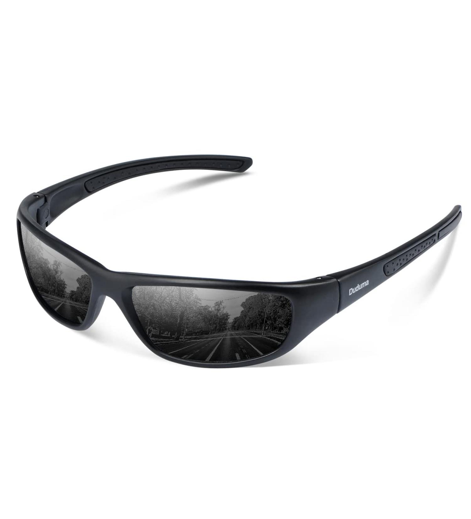 Duduma Polarized Sports Sunglasses for Men & Women - UV400 Protection Bike & Fishing Glasses TR8116 Black Mat Frame - Buy Online on GoSupps.com