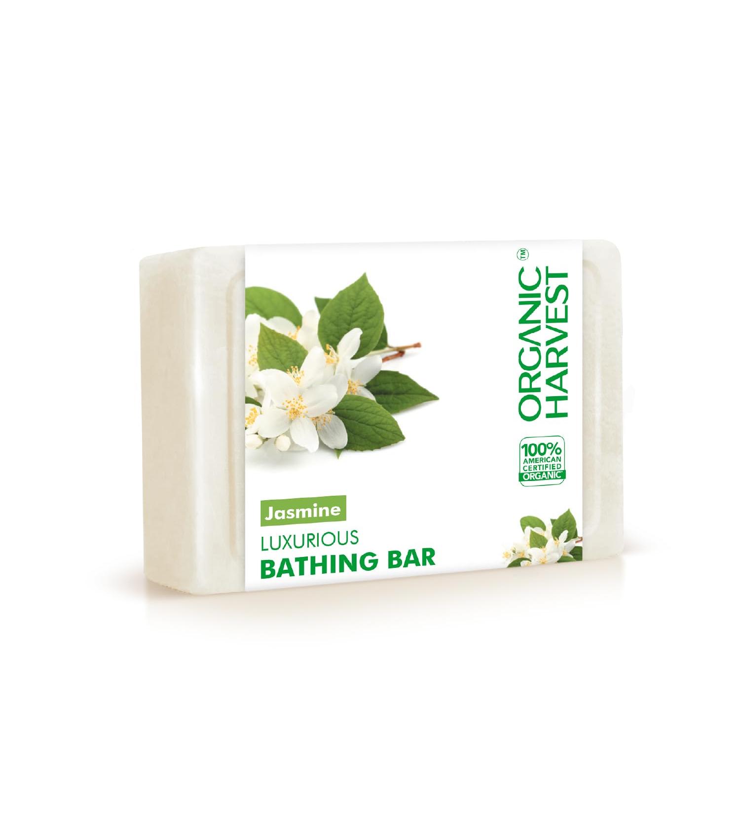 Luxurious Jasmine Bathing Bar - 100% Organic Sulphate & Paraben-Free | Gentle Cleansing Soap for Relaxing Showers | 125gm - Buy Online on GoSupps.com